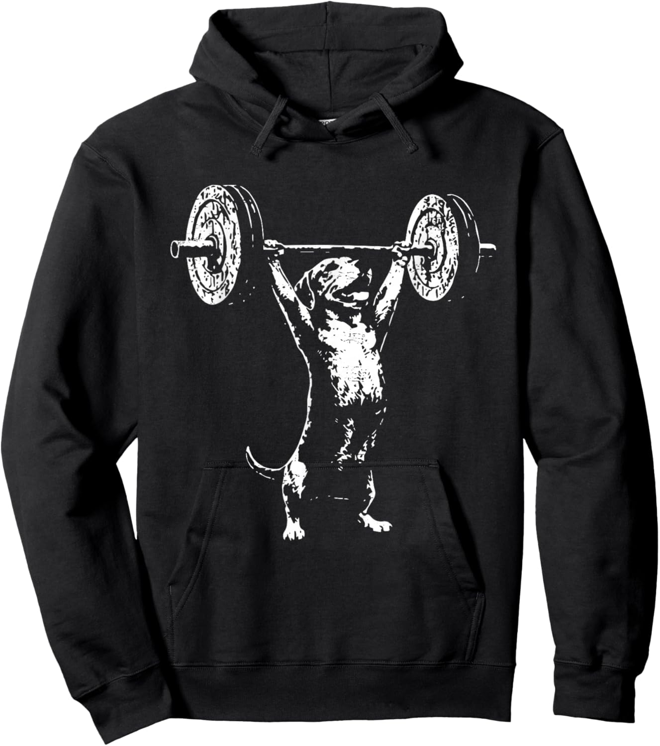 Retro Weight Lifting Gym Dachshund Dog Deadlift Funny Hoodie - Hoodie | Black