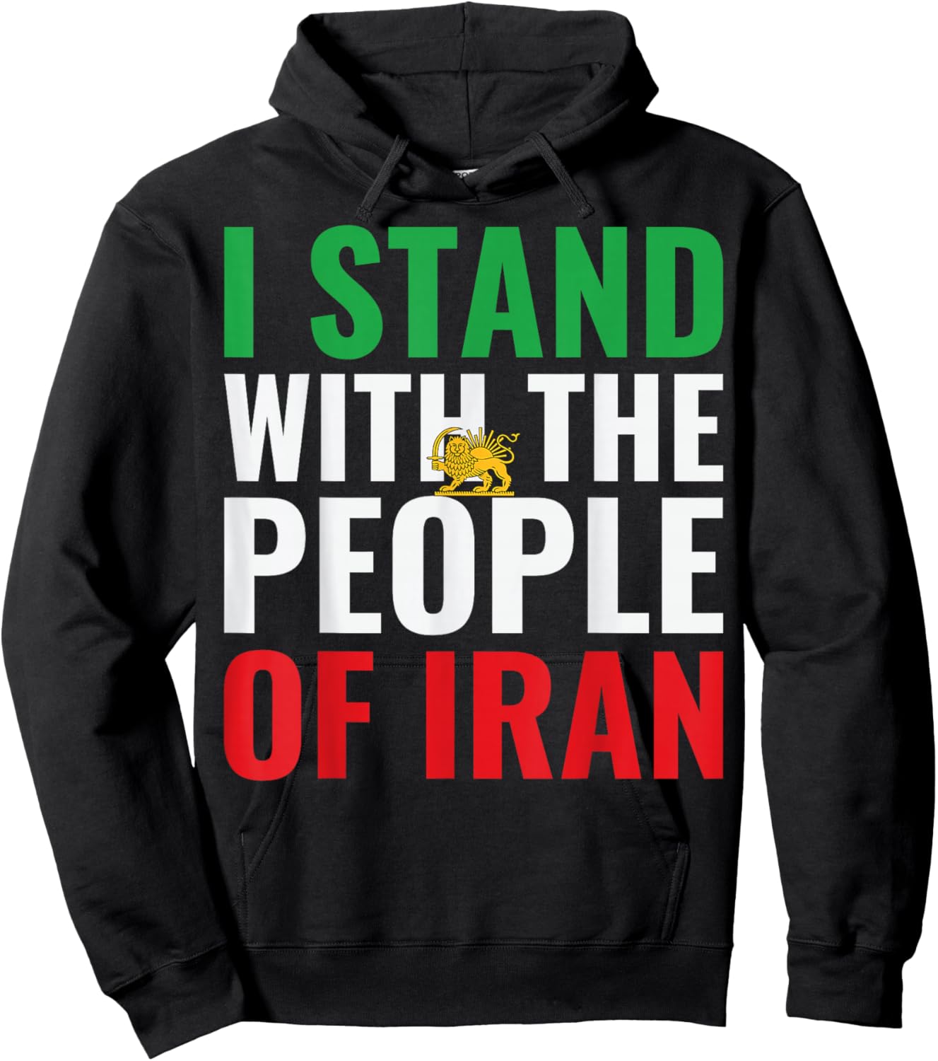 I Stand with Iran MIGA Free Iran Freedom Iran Flag Hoodie - Hoodie | Black
