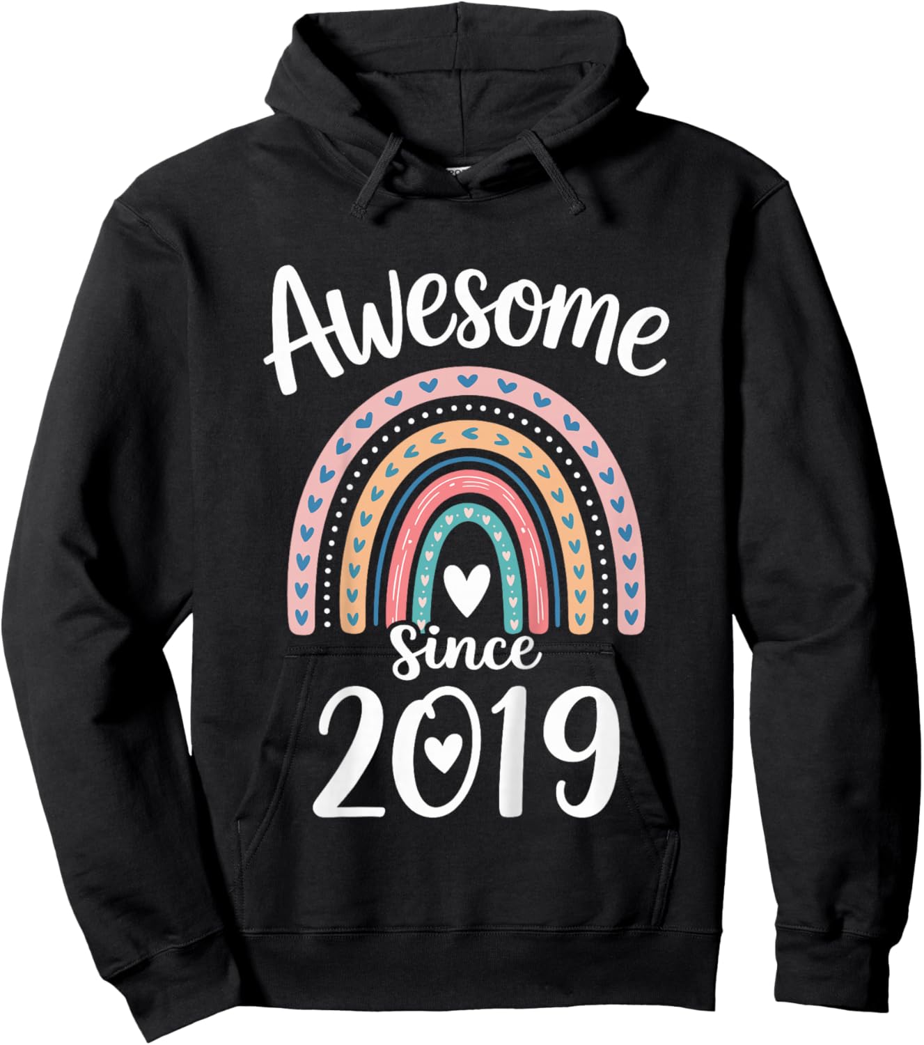Awesome Since 2019 7th Birthday 7 Years Old Hoodie - Hoodie | Black