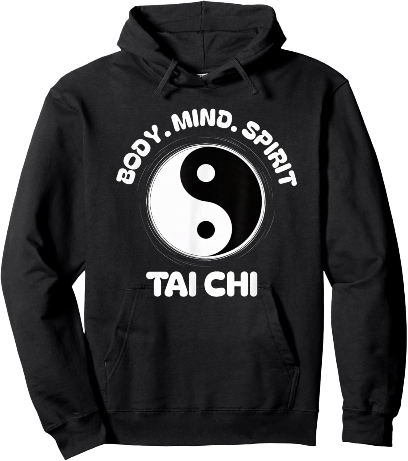 Tai Chi Body Mind Wellness Meditation Ying Yang Spiritual Hoodie - Hoodie | Black