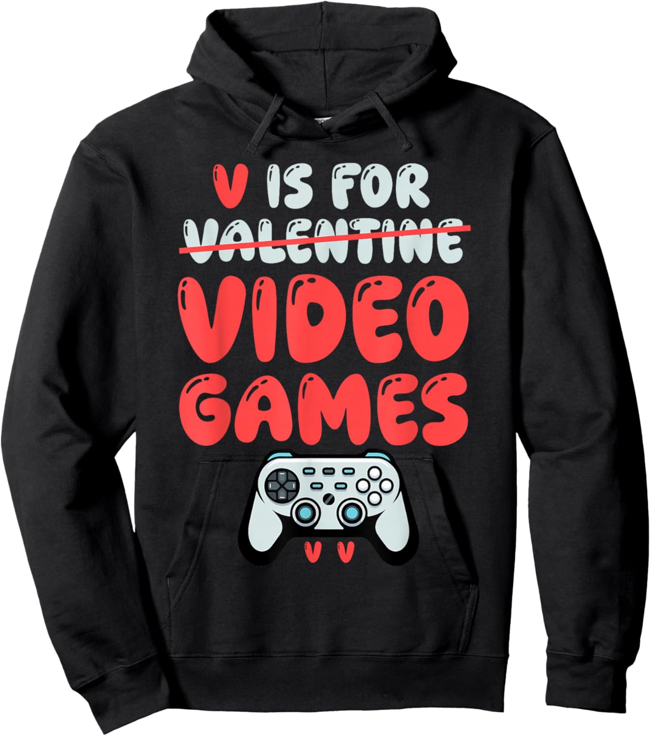 V is for Video Games Funny Gamer Play Game Hoodie - Hoodie | Black