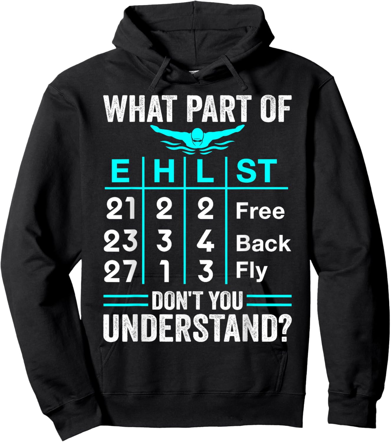 Swimming Swimmer What Part Don't You Understand Swim Team Hoodie - Hoodie | Black