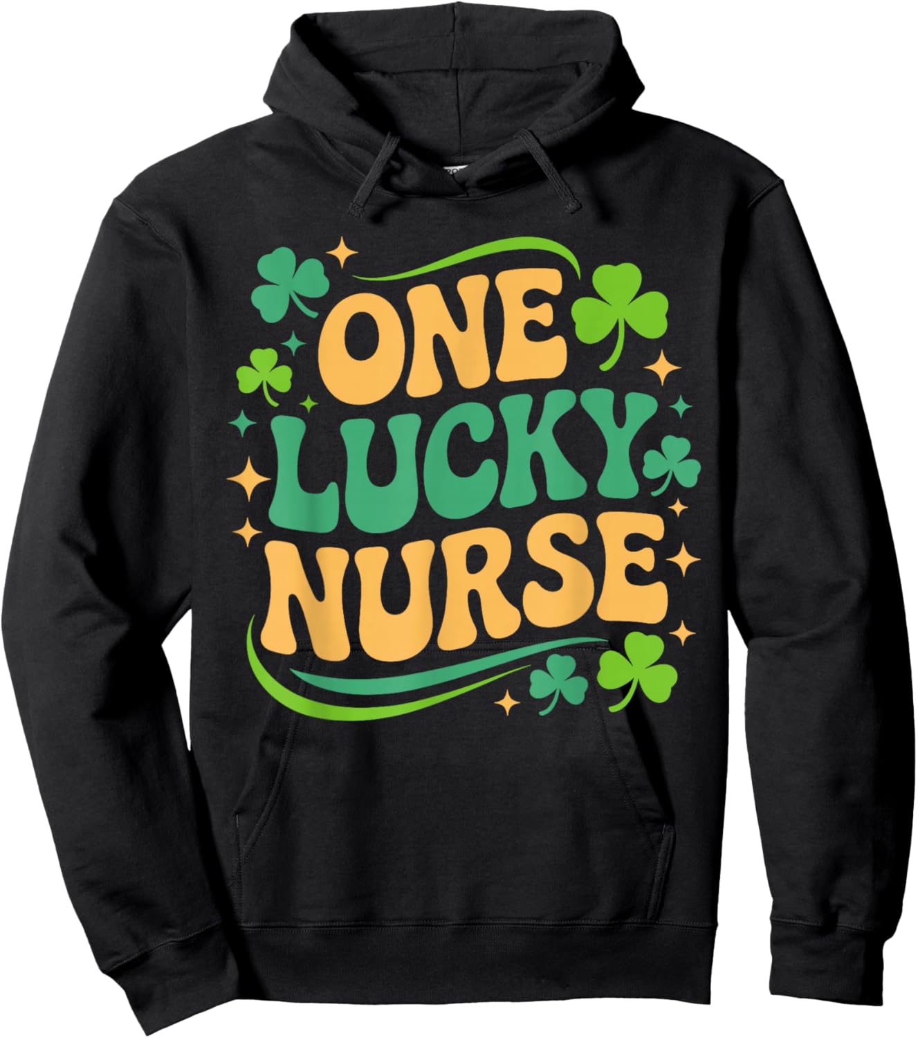 One Lucky Nurse St Patricks Day Nurses Shamrock Hoodie - Hoodie | Black