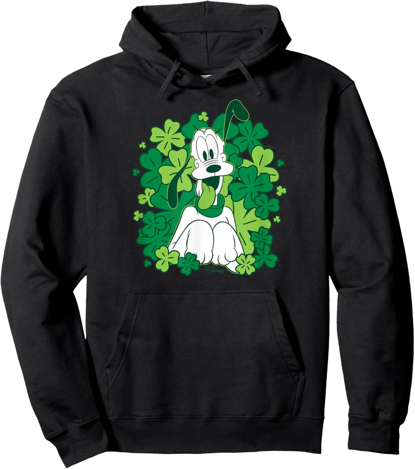 Disney Pluto St Patricks Day Lucky Clover Hoodie - Hoodie | Black