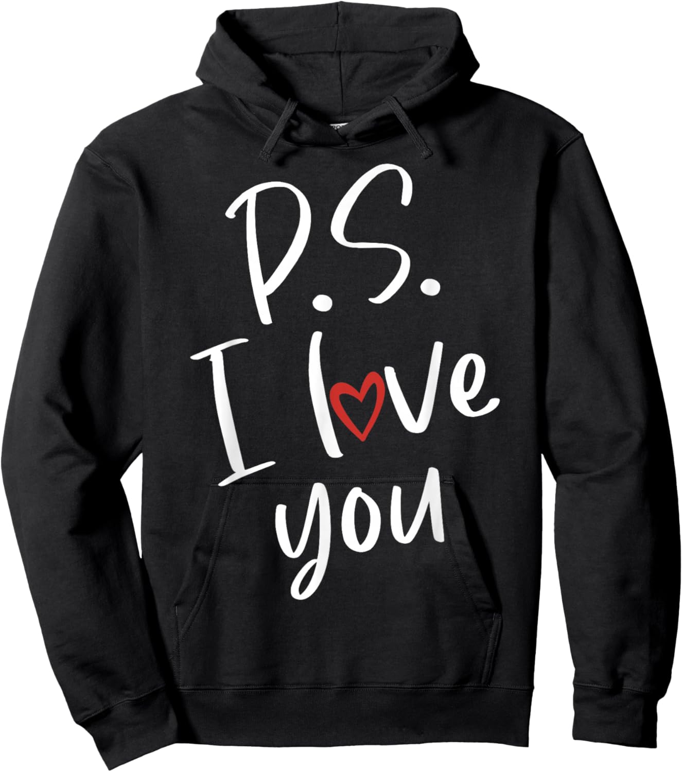 PS I Love You Day Valentine's Day Purple Heart Women Men Kid Hoodie - Hoodie | Black