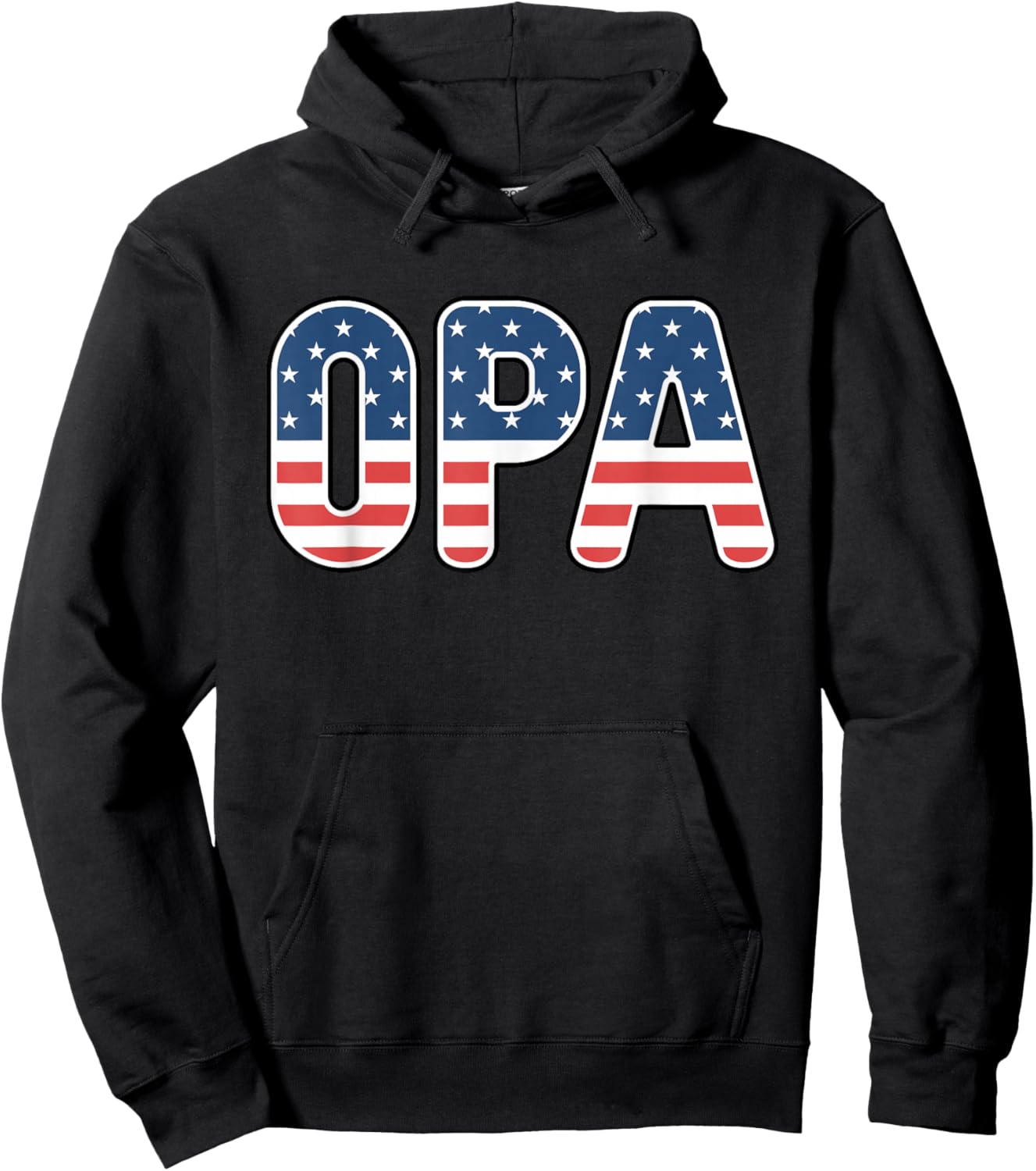 Opa American Flag Patriotic USA 4th of July Hoodie - Hoodie | Black
