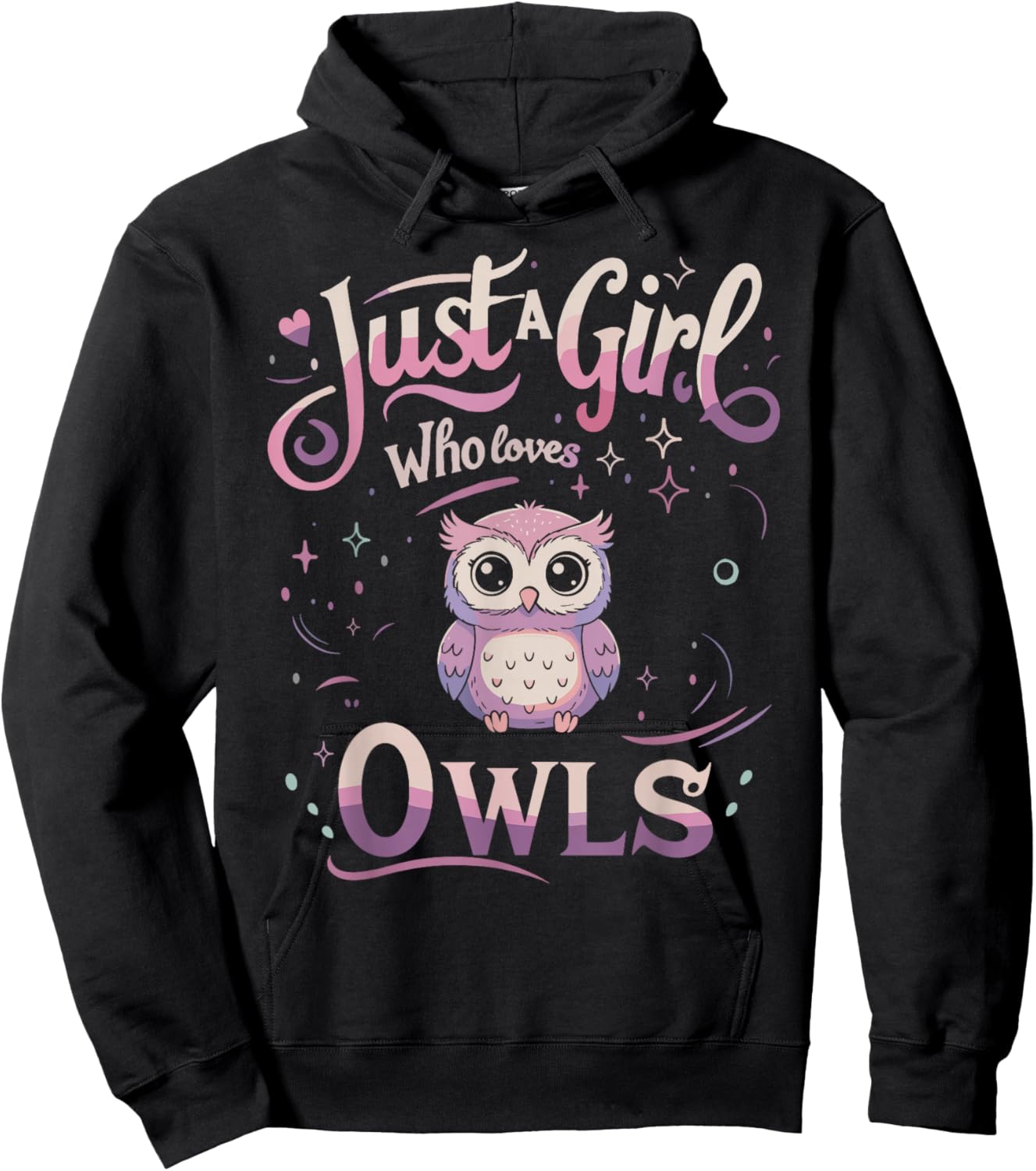 just a Girl Who Loves Owl Hoodie - Hoodie | Black