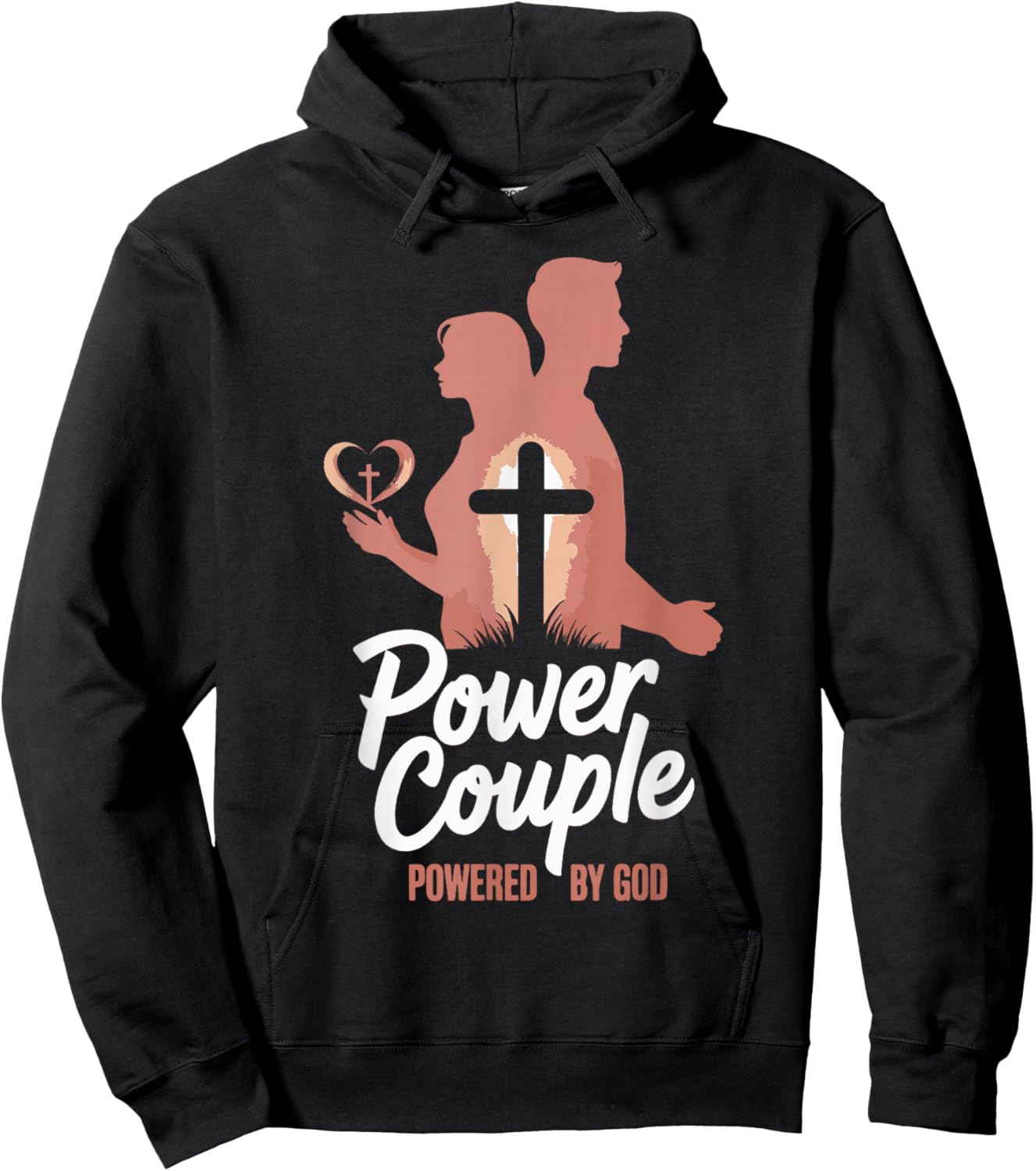 Power Couple Power by God Christian Matching Couple Hoodie - Hoodie | Black