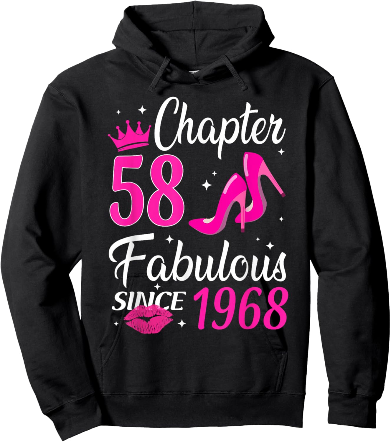 Chapter 58 Fabulous Since 1968 High Heels Theme Birthday Hoodie - Hoodie | Black