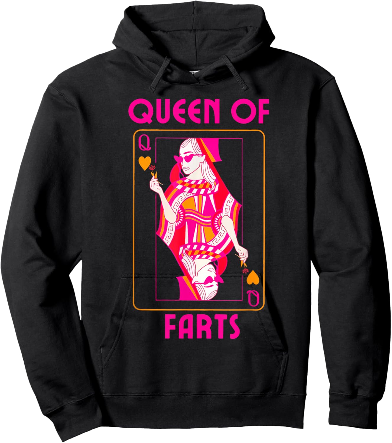 Funny Queen of Fart Farting Humor Inappropriate Embarrassing Hoodie - Hoodie | Black