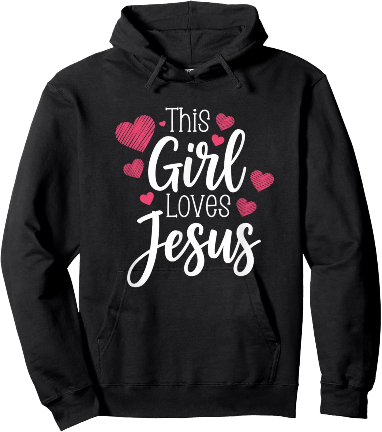 Christian This Girl Loves Jesus Cute Faith Design Women Hoodie - Hoodie | Black