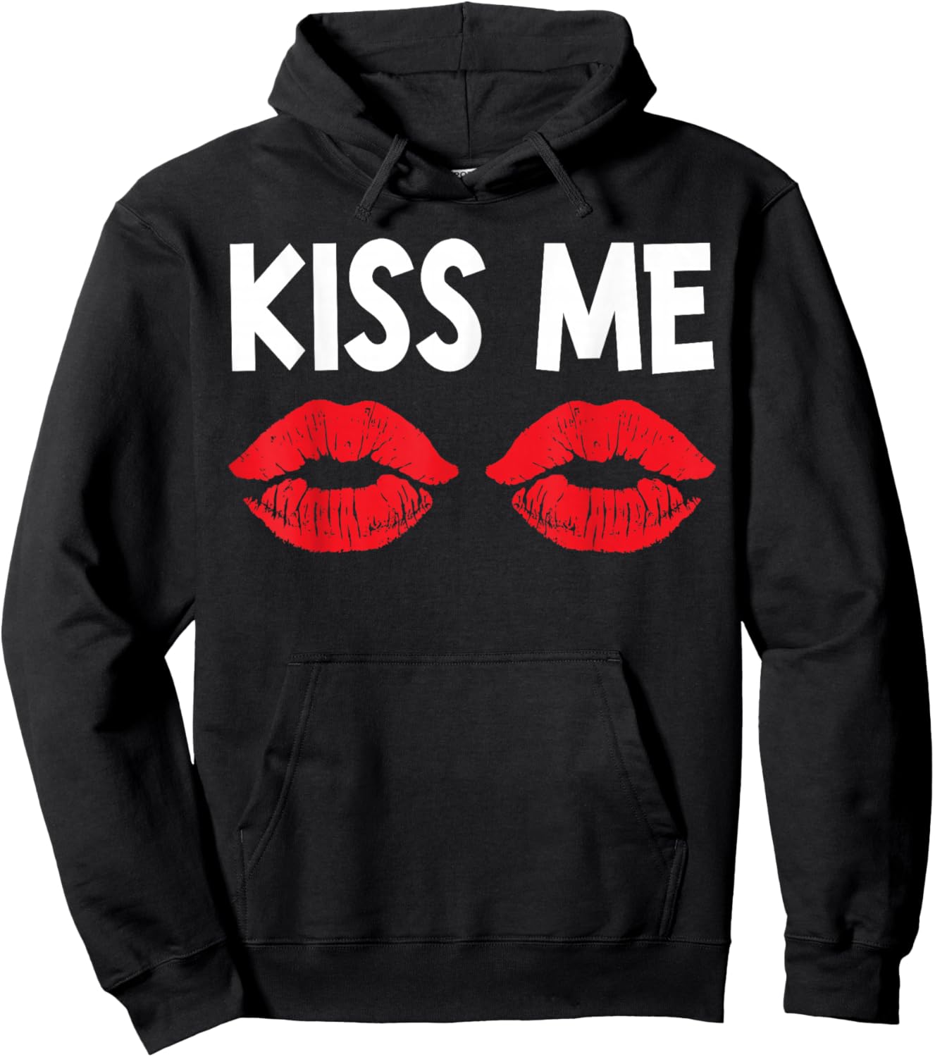 Kiss Me Funny Couples Valentine's Day Couple Matching Hoodie - Hoodie | Black