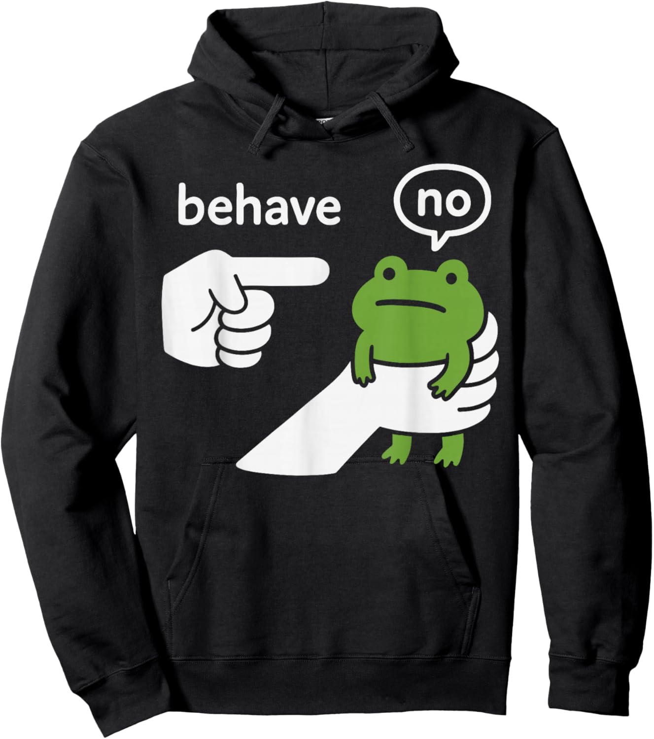 Dishonest Frog Behave No Frog Meme Funny Cartoon Design Hoodie - Hoodie | Black