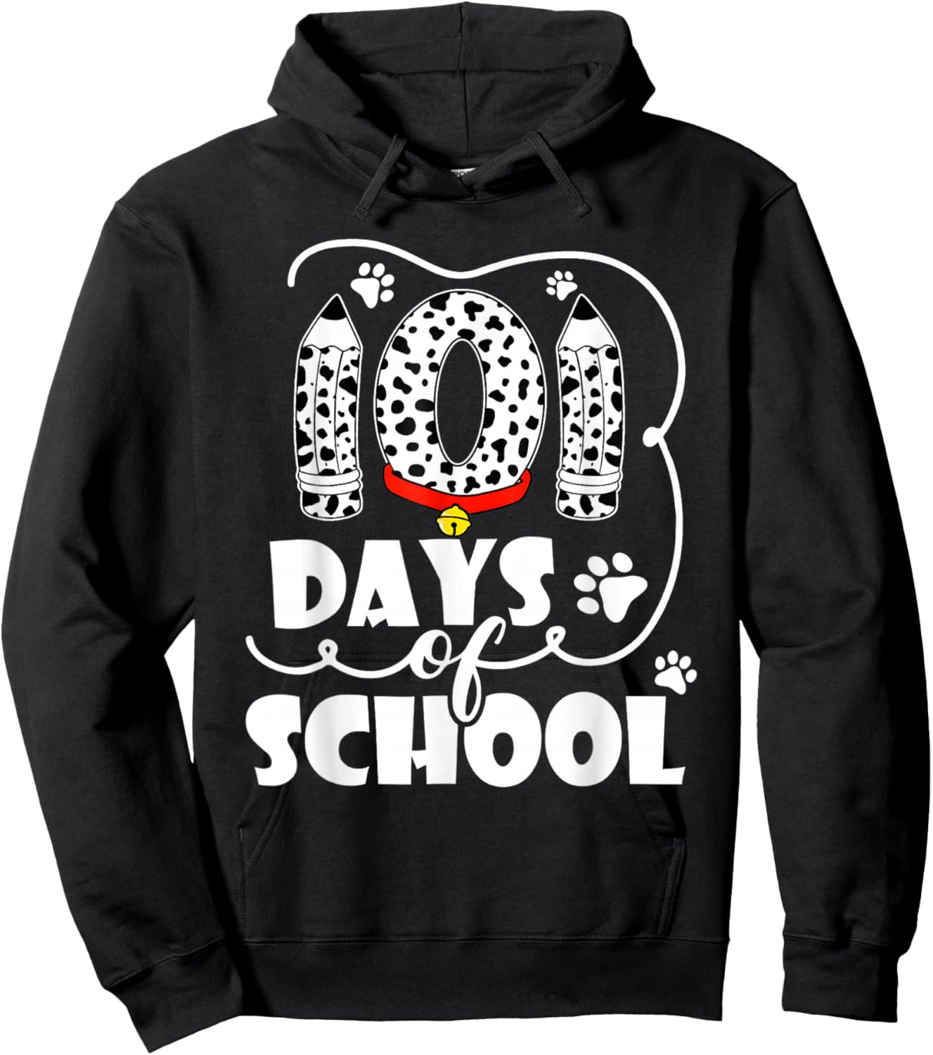 Happy 101 Days School Cute Dog 100 Days Smarter Student Kids Hoodie - Hoodie | Black