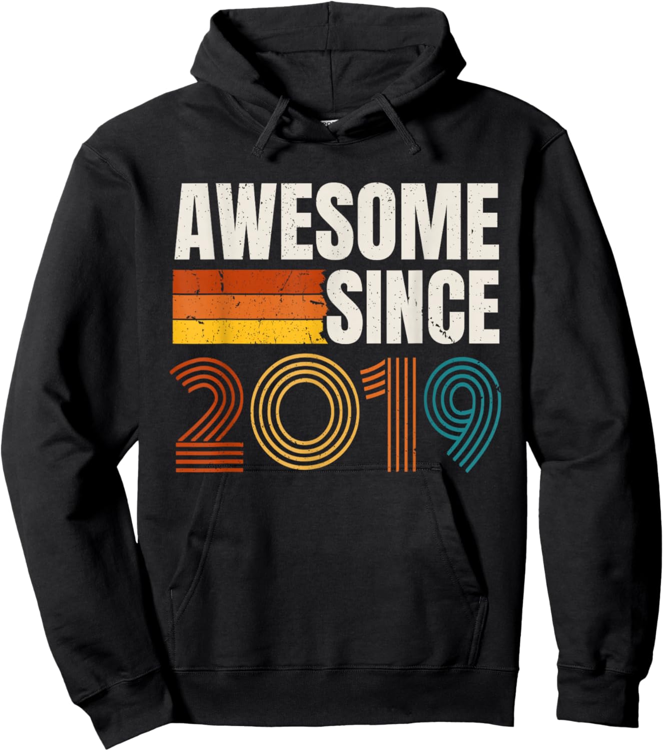 Awesome Since 2019 Vintage Year Retro Birthday Hoodie - Hoodie | Black