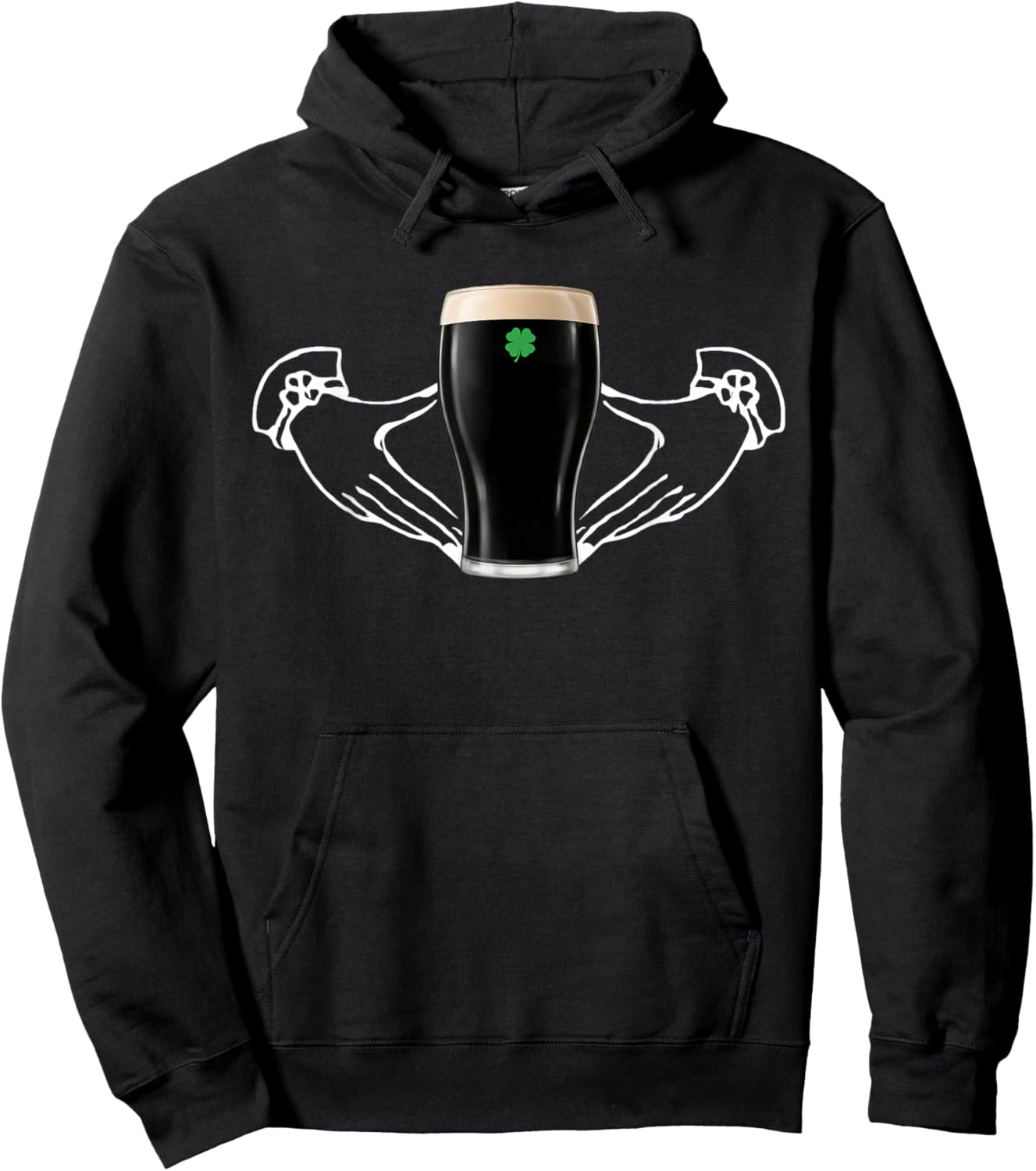 St Patrick's Day Claddagh Shamrock Beer Women Hoodie - Hoodie | Black