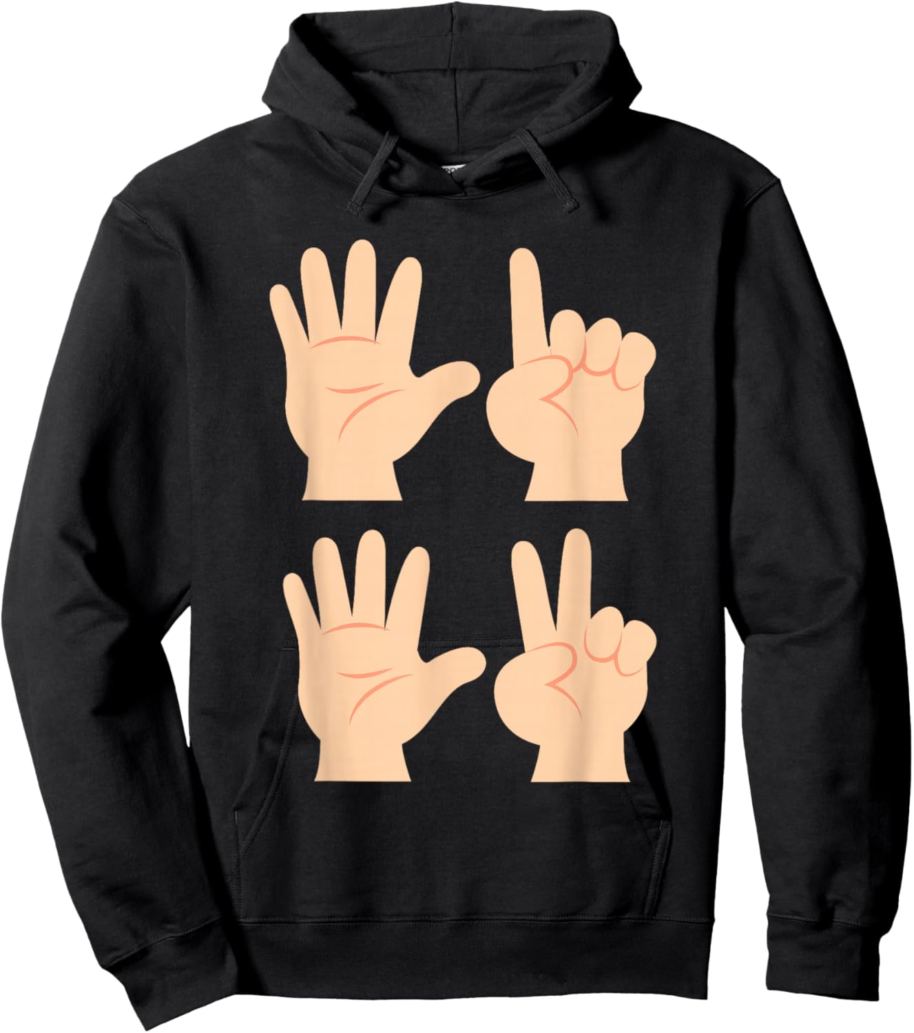 Six Seven 6 7 Meme ASL Sign Language Hoodie - Hoodie | Black