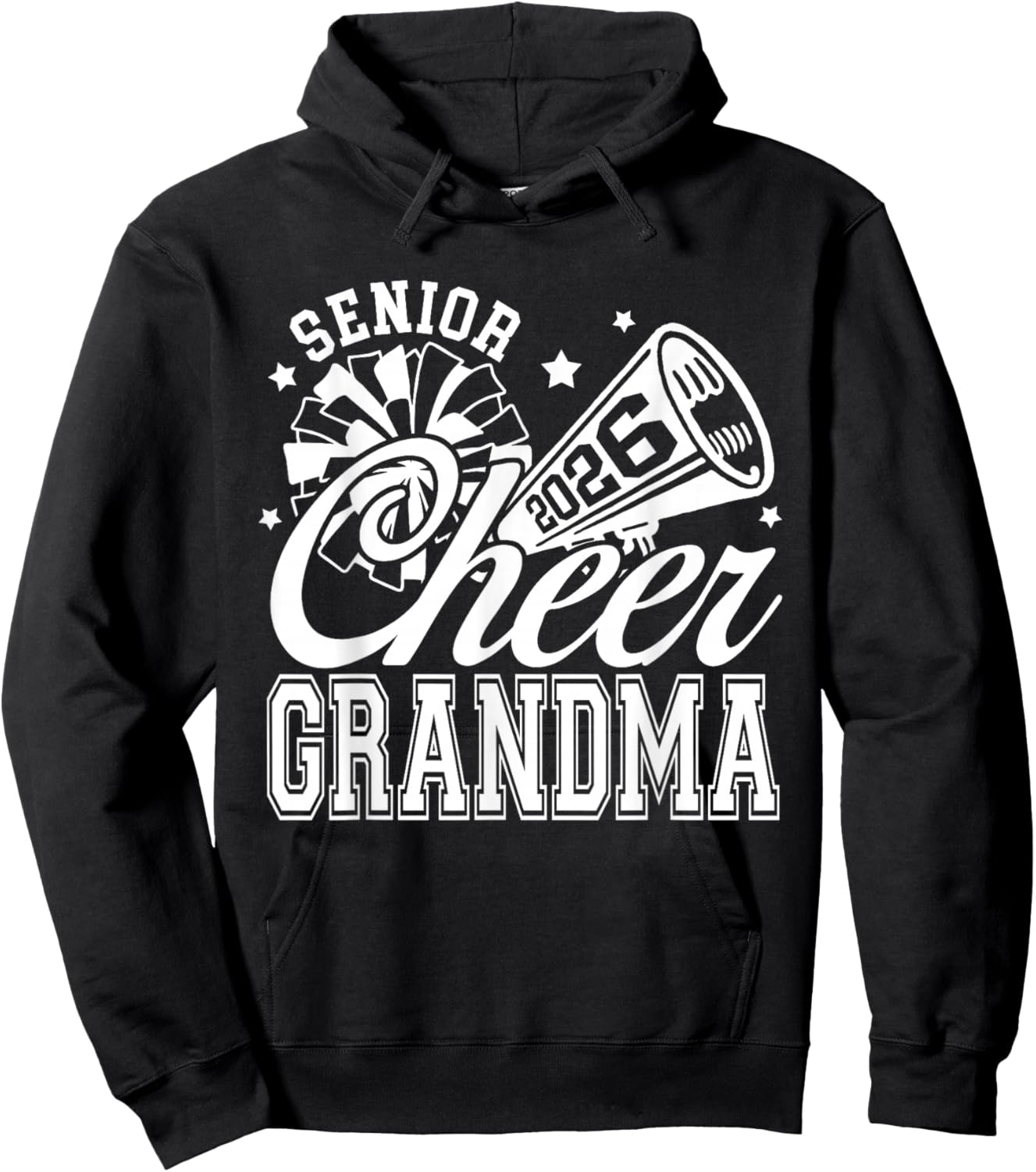 Senior Cheer Grandma 2026 Proud Cheerleader Grandma Hoodie - Hoodie | Black
