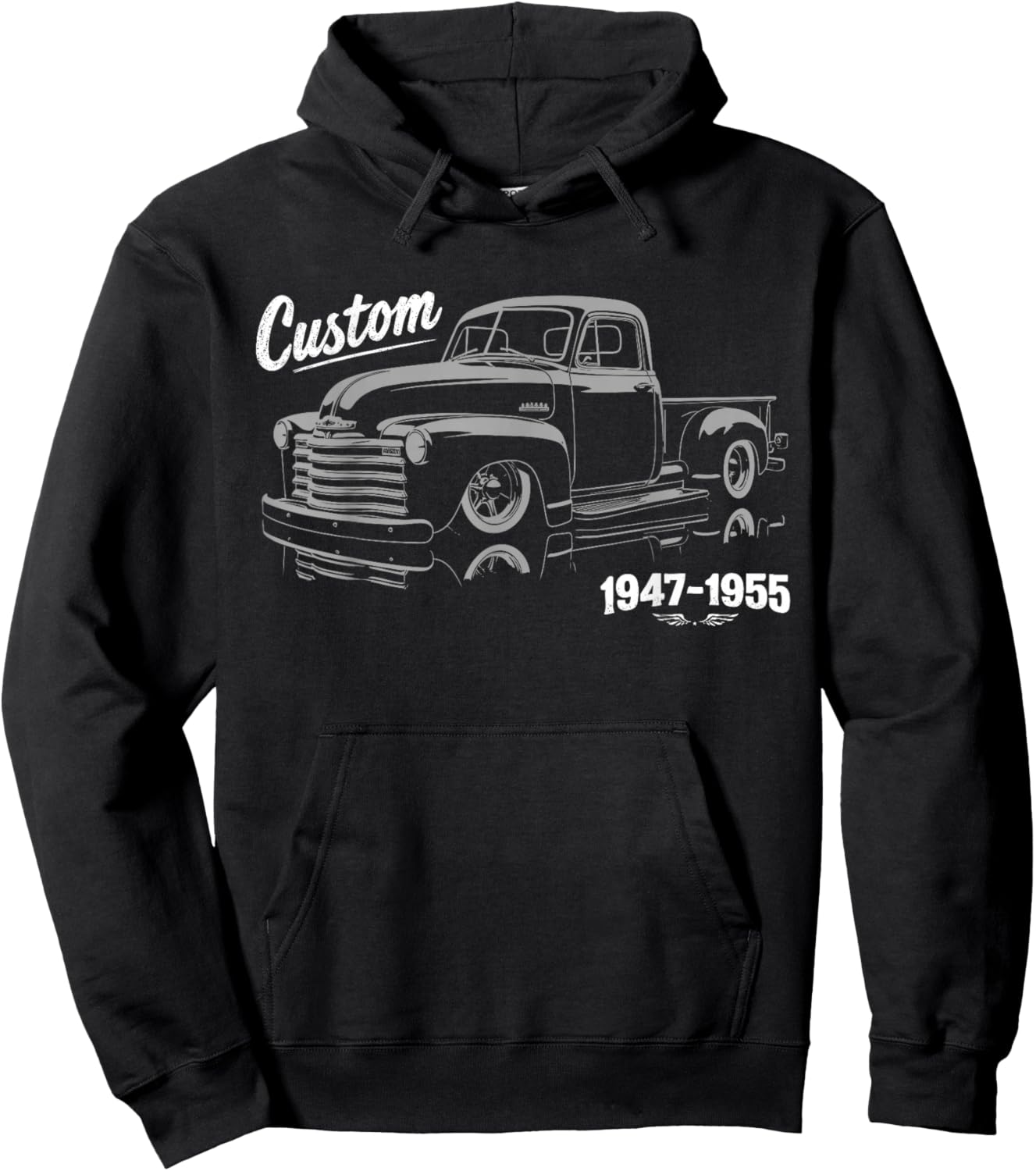 Classic Custom 3100 Truck 1947-1950 3100 Truck Silhouette Hoodie - Hoodie | Black