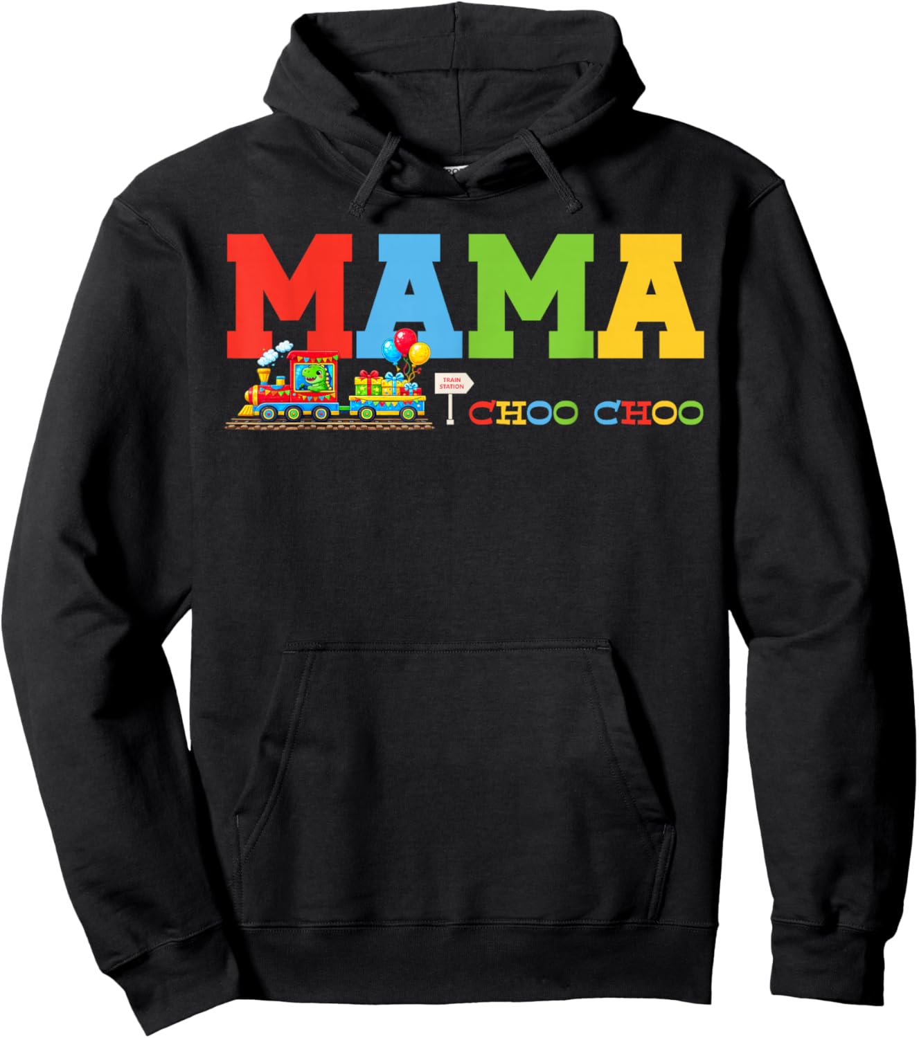 Train Birthday Mama Hoodie - Hoodie | Black