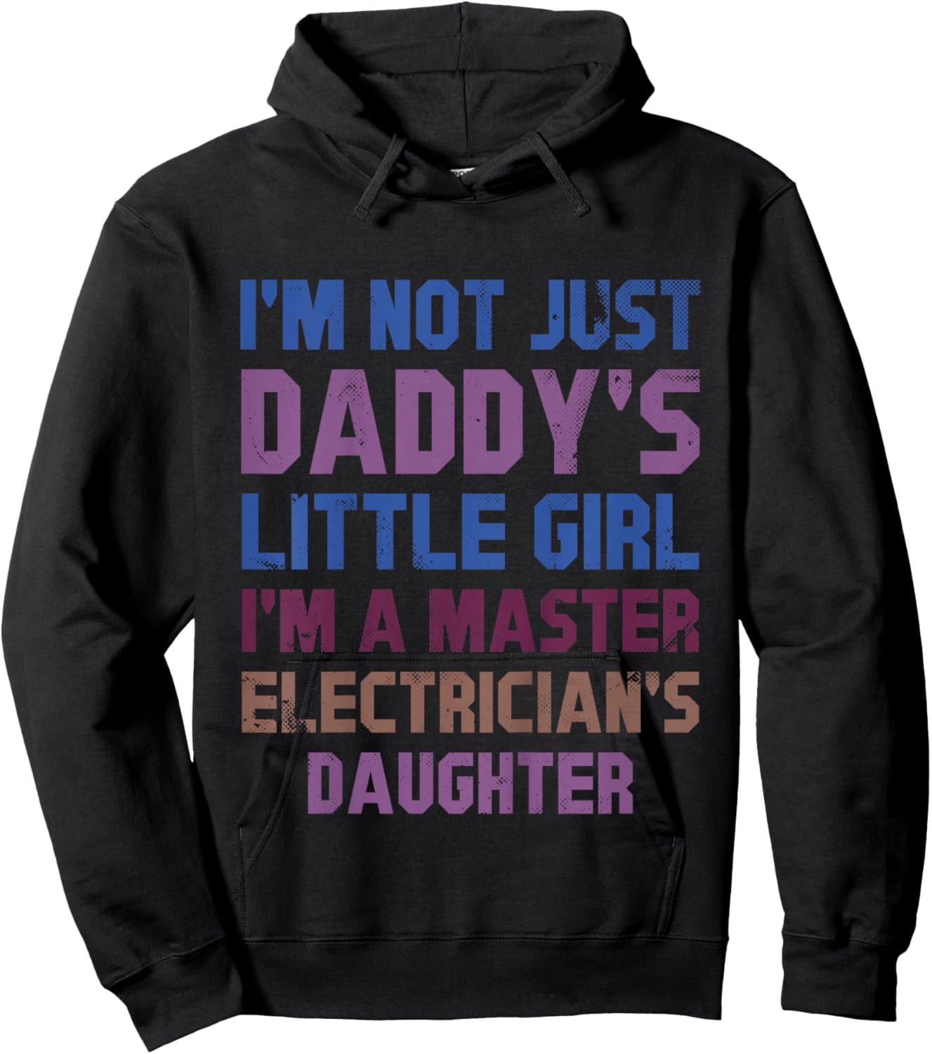 Funny Daddy’s Little Girl Master Electrician Daughter Humor Hoodie - Hoodie | Black