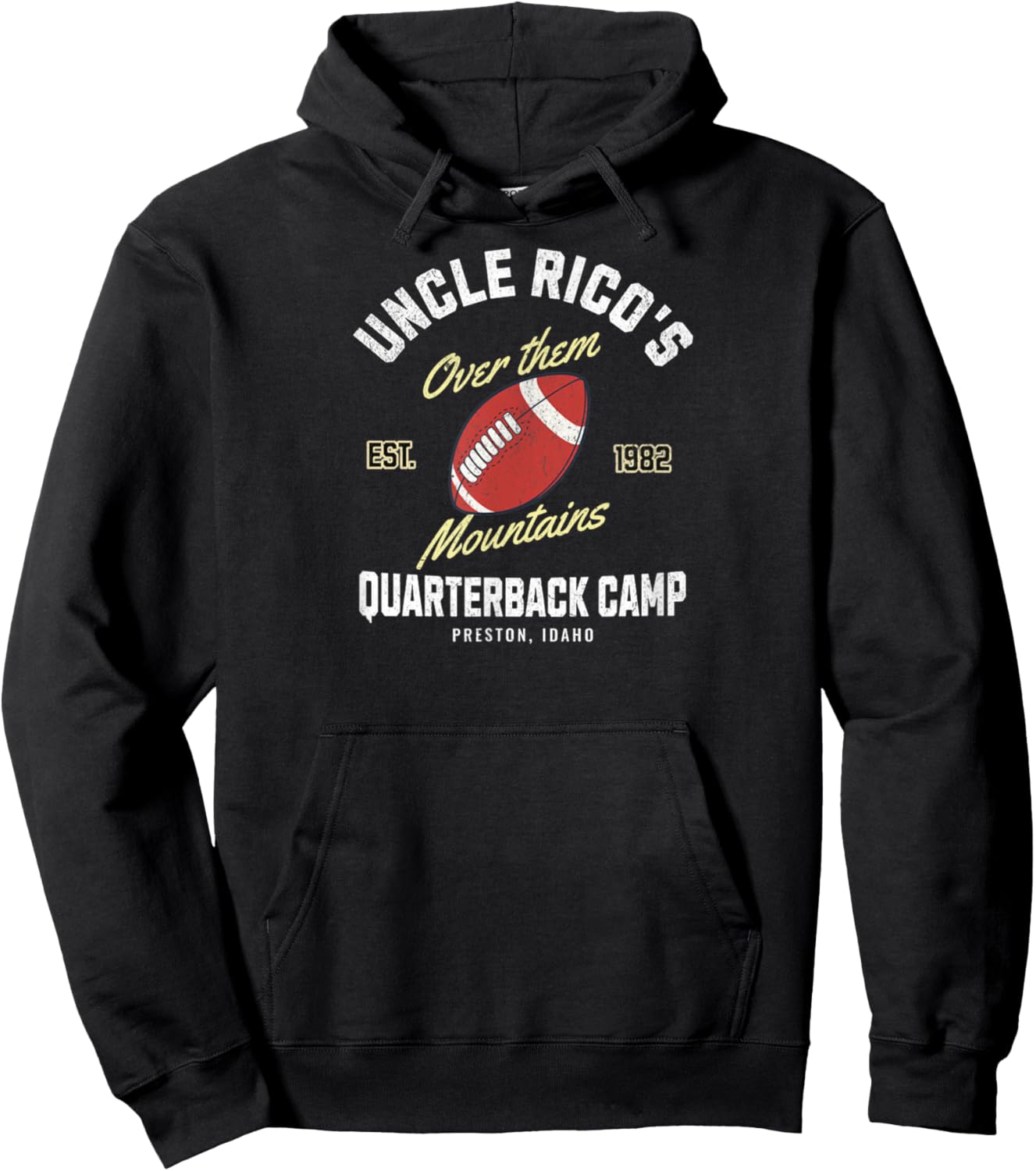 Uncle Rico's Quarterback Camp Vintage Football Graphic Sport Hoodie - Hoodie | Black