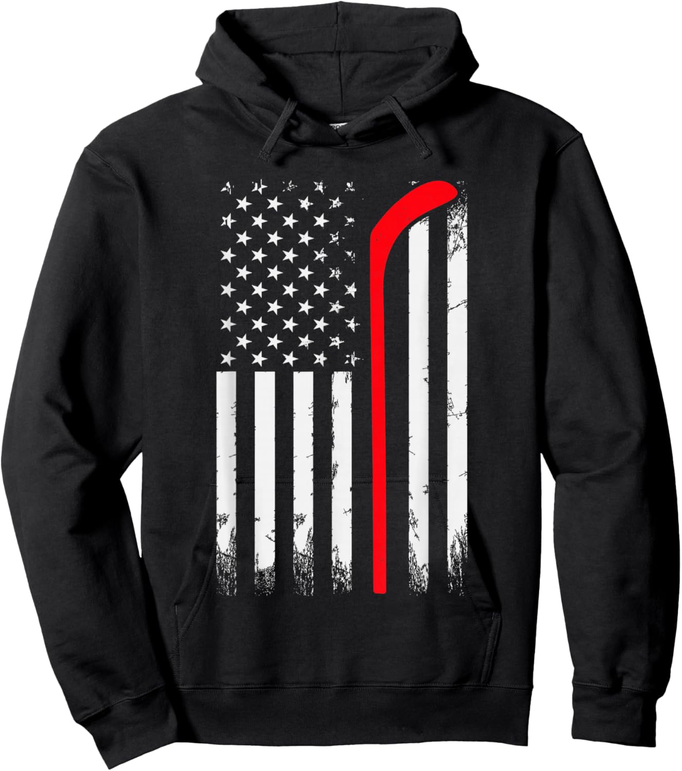 Ice Hockey US Flag Player & Fan Lovers American Ice Hockey Hoodie - Hoodie | Black
