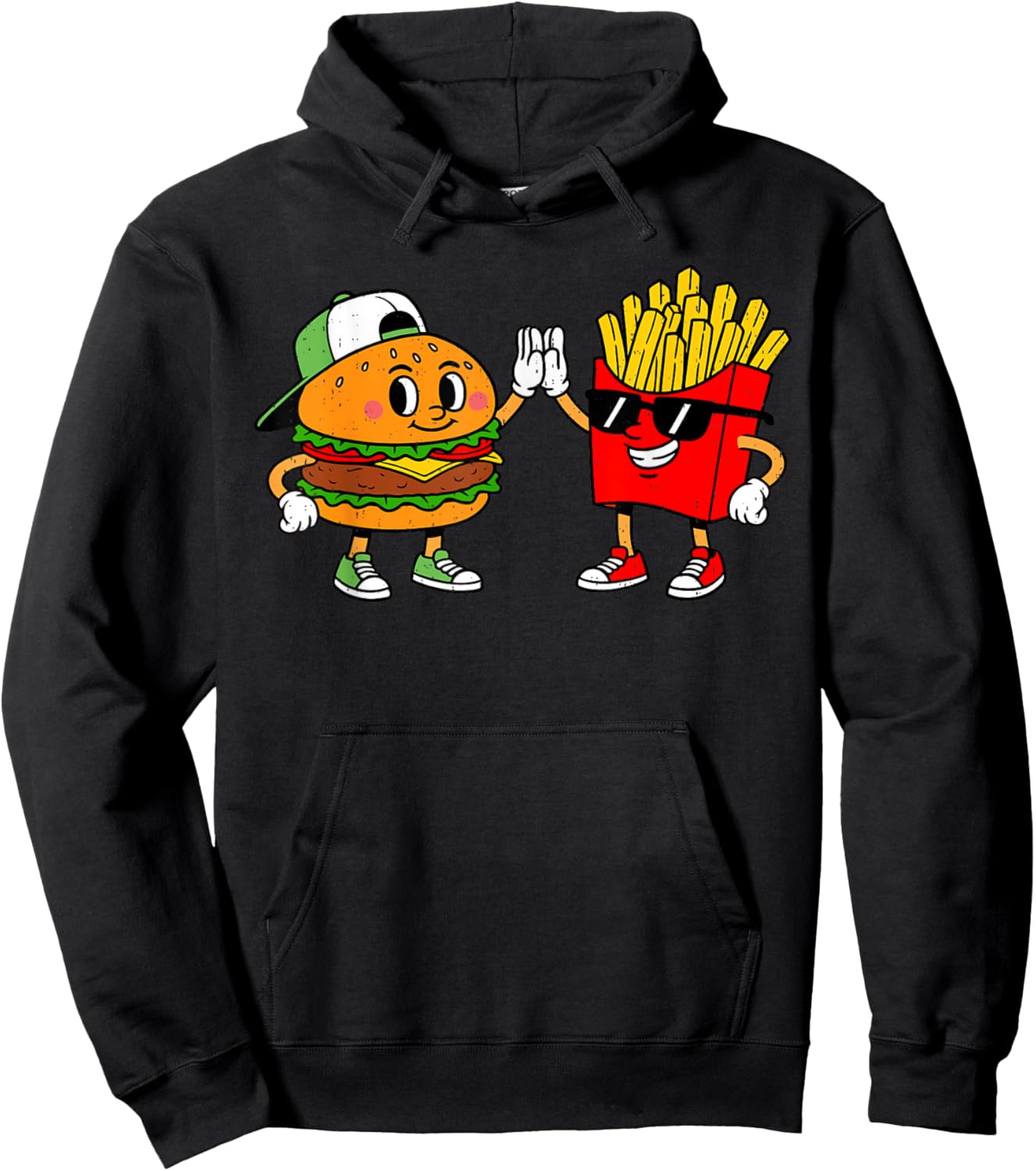 Funny Hamburger French Fries Combo Snacks Fast Food Lover Hoodie - Hoodie | Black