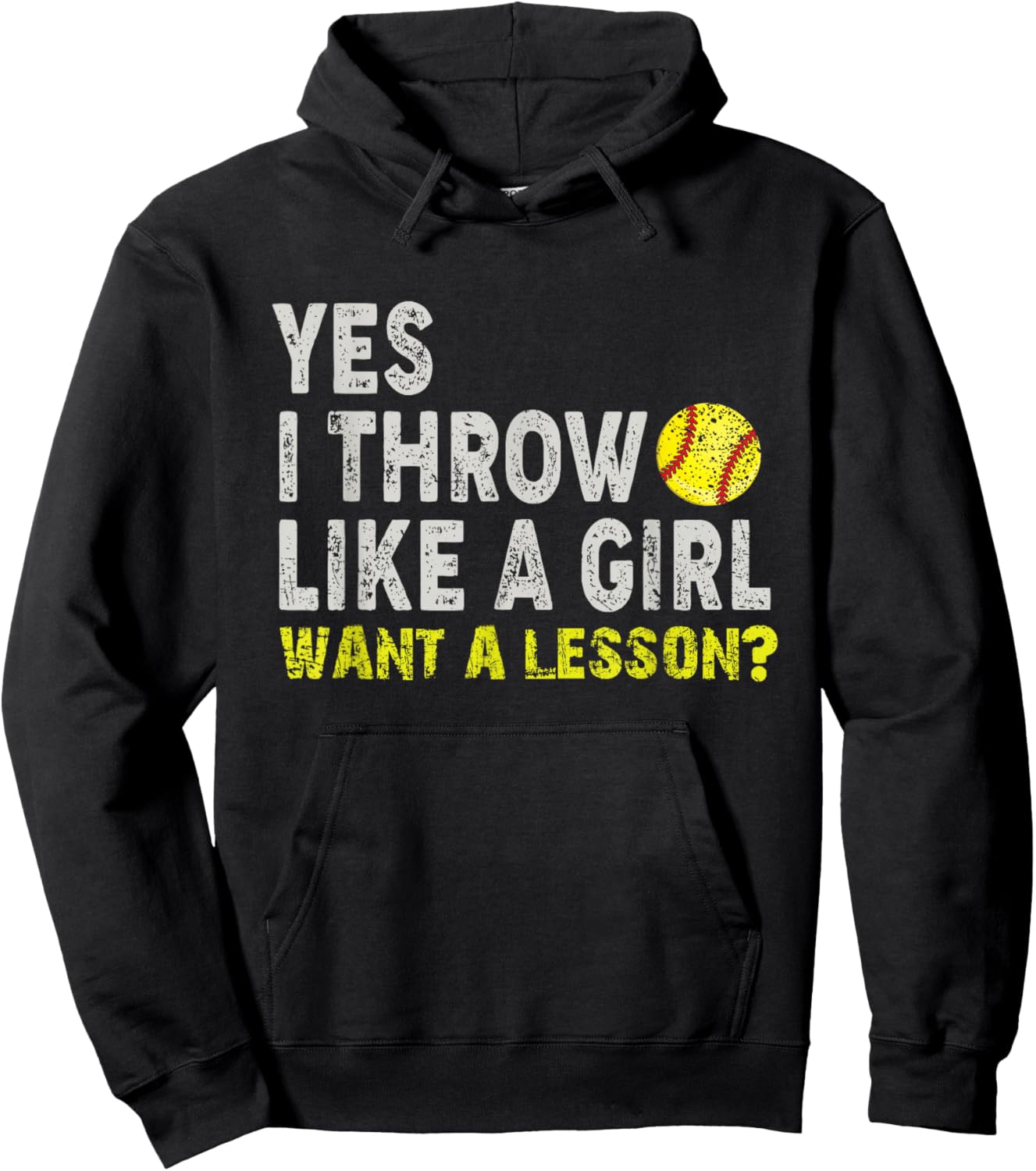 Softball Girls Throw Like Champions Hoodie - Hoodie | Black