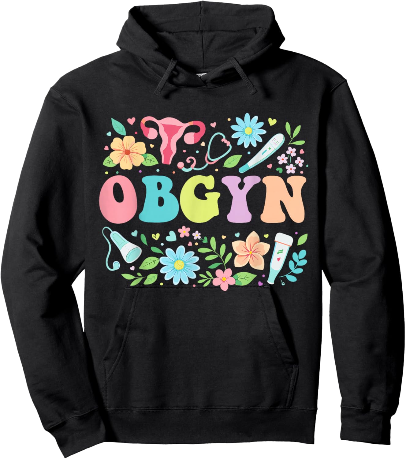 OBGYN Obstetrics Doctor Nurse Cute Hoodie - Hoodie | Black