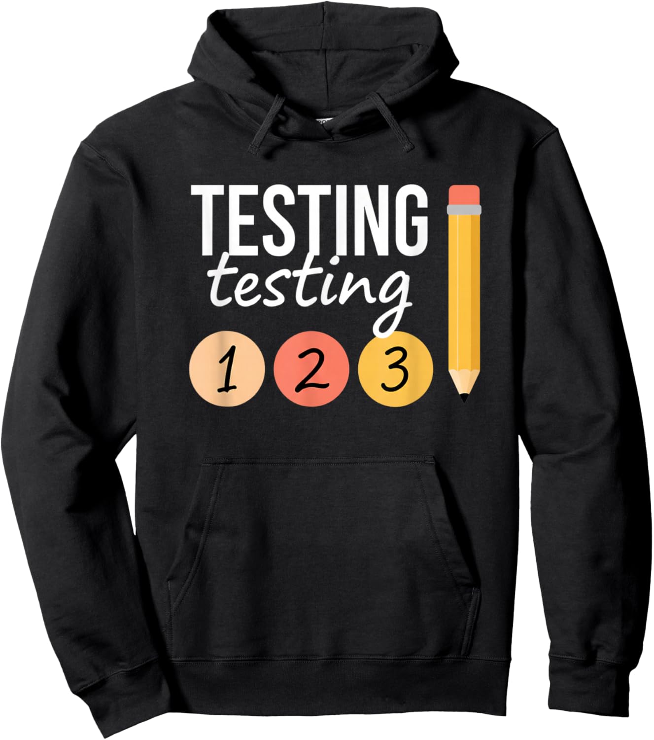 Teacher Testing Day, Testing 1 2 3 Classroom Vibes Hoodie - Hoodie | Black