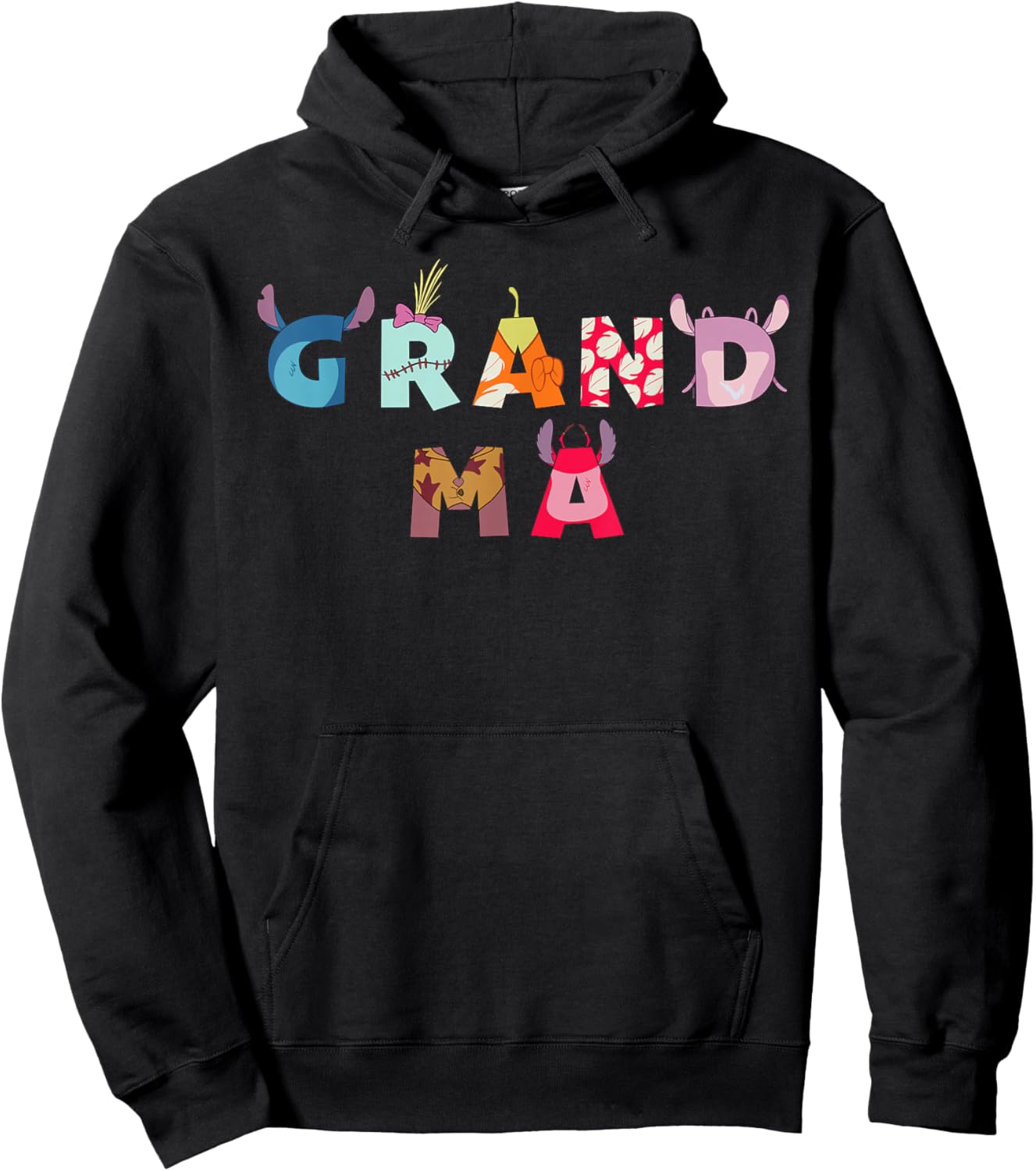 Disney Lilo & Stitch Grandma Birthday Gift Family Trip Hoodie - Hoodie | Black