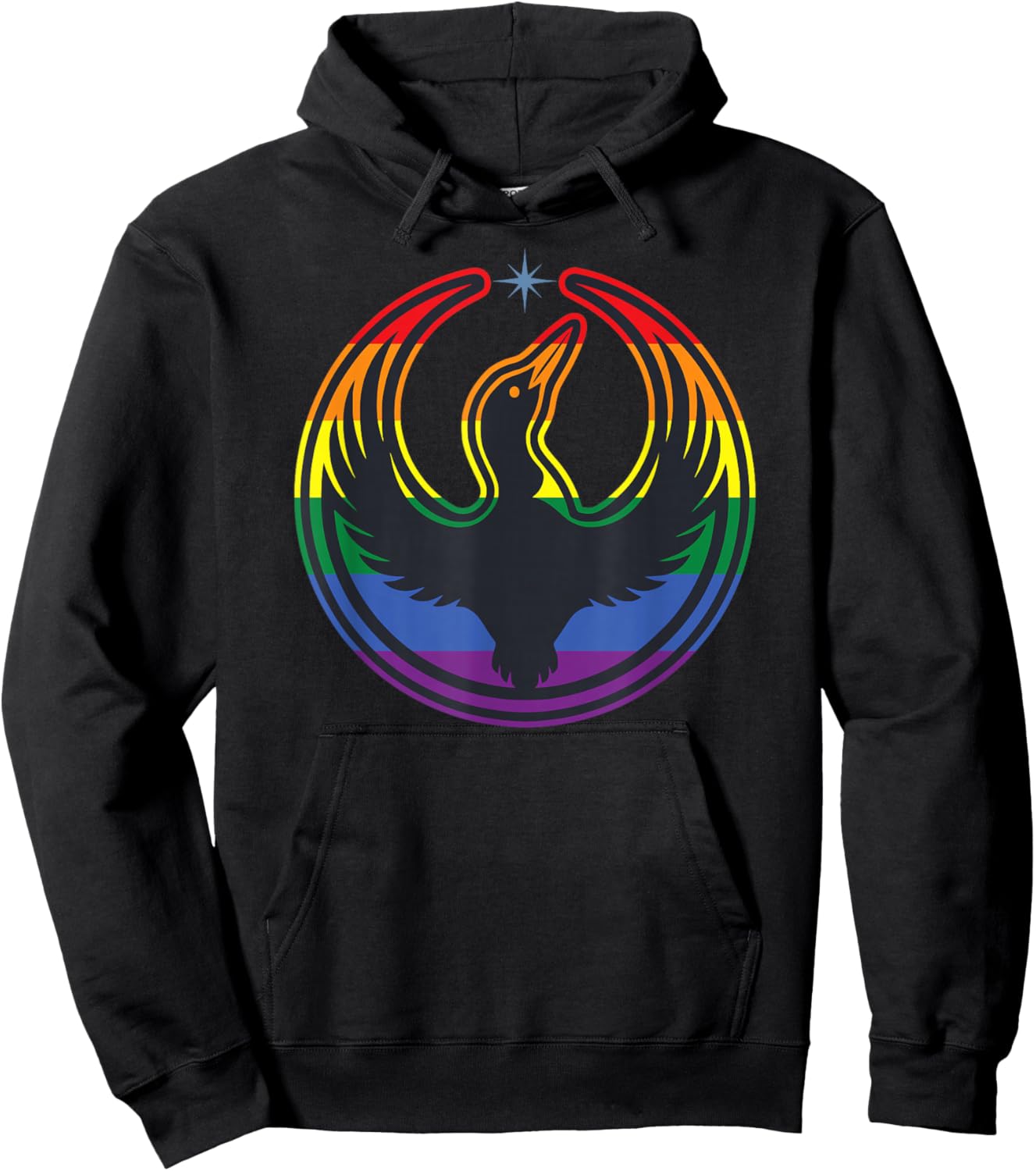 Minnesota Rebel Loon Alliance LGBTQ Rainbow Resist Hoodie - Hoodie | Black