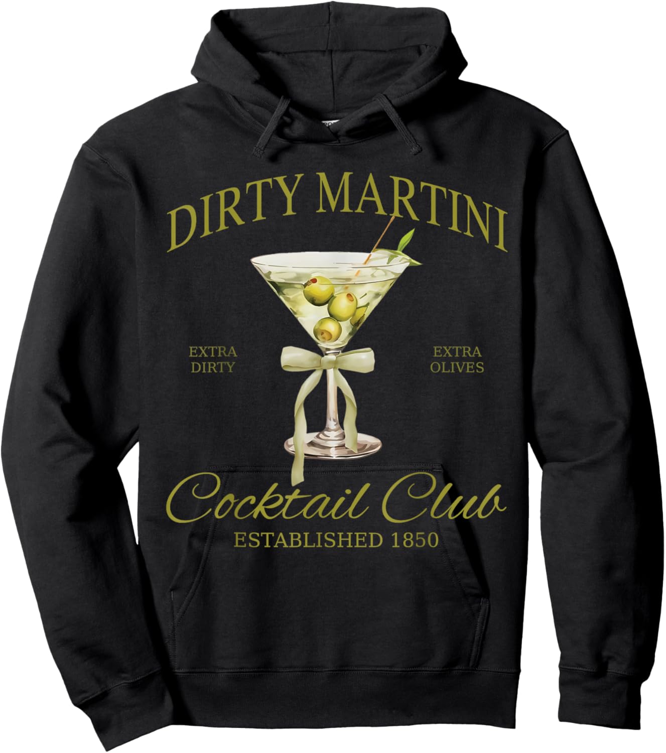 Dirty Bachelorette Martini Cocktail Club Martini Drinking Hoodie - Hoodie | Black