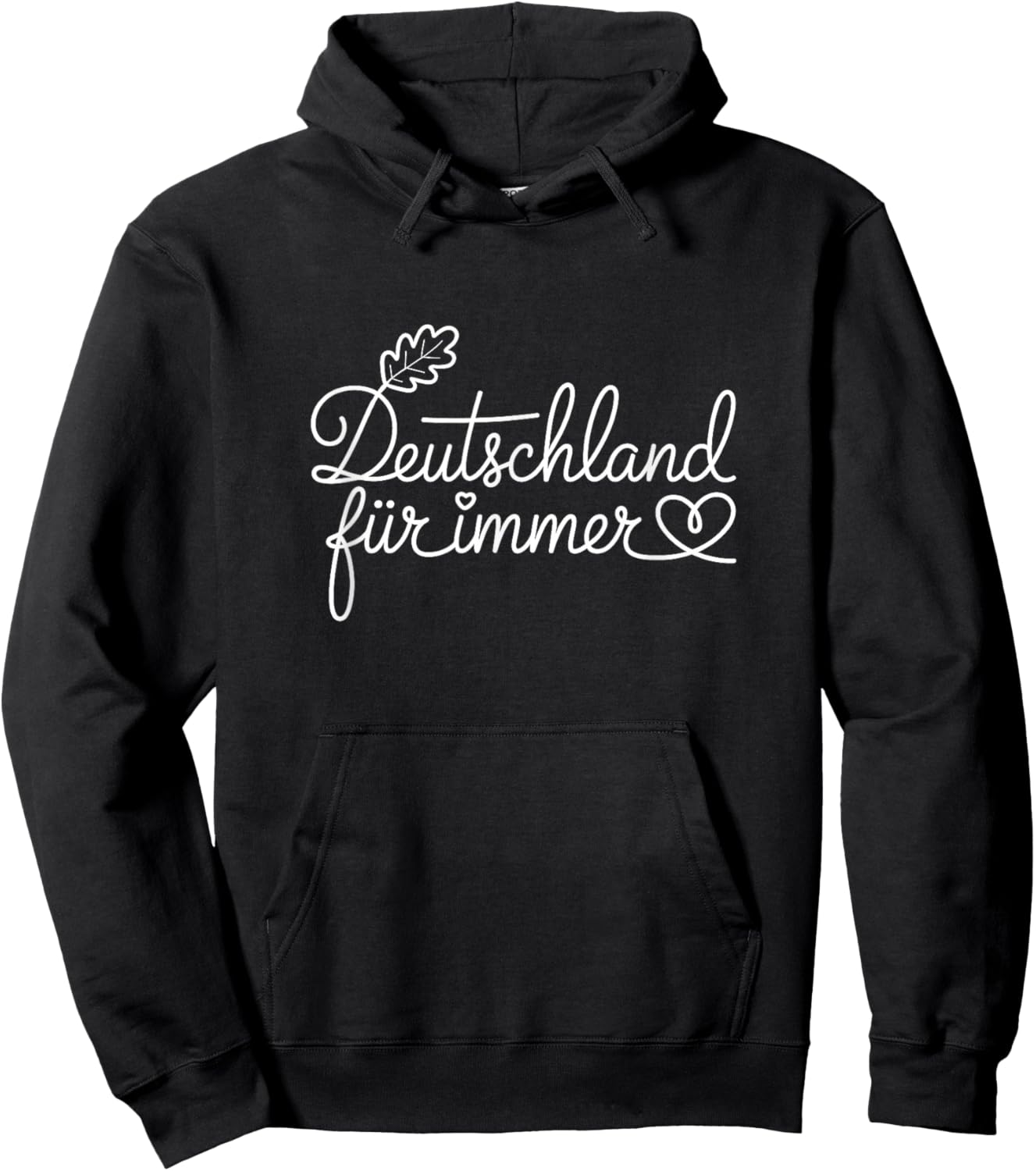 Germany is Forever - German Patriotic Heart Line Art Hoodie - Hoodie | Black