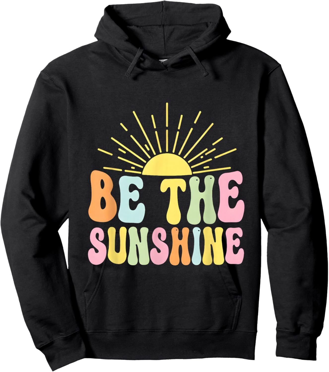 Be The Sunshine Groovy Retro 70s Vibes Sun Positivity Hoodie - Hoodie | Black