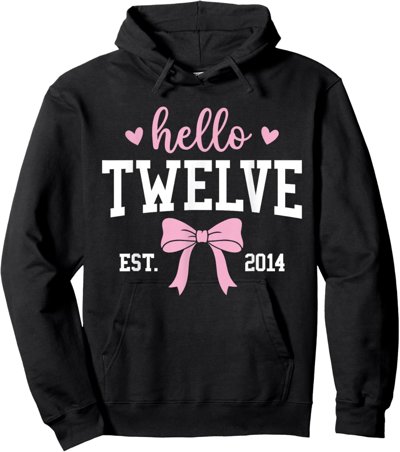Hello Twelve Est 2014 12th Birthday 12 Years Old Hoodie - Hoodie | Black