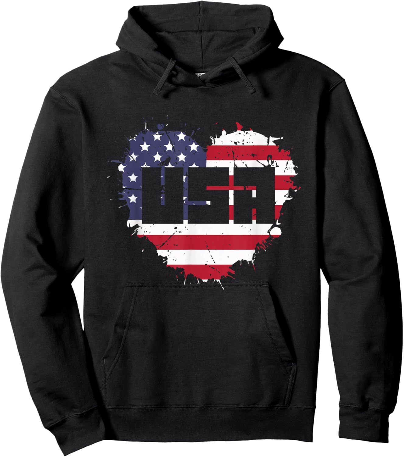 USA America is Love Hoodie - Hoodie | Black