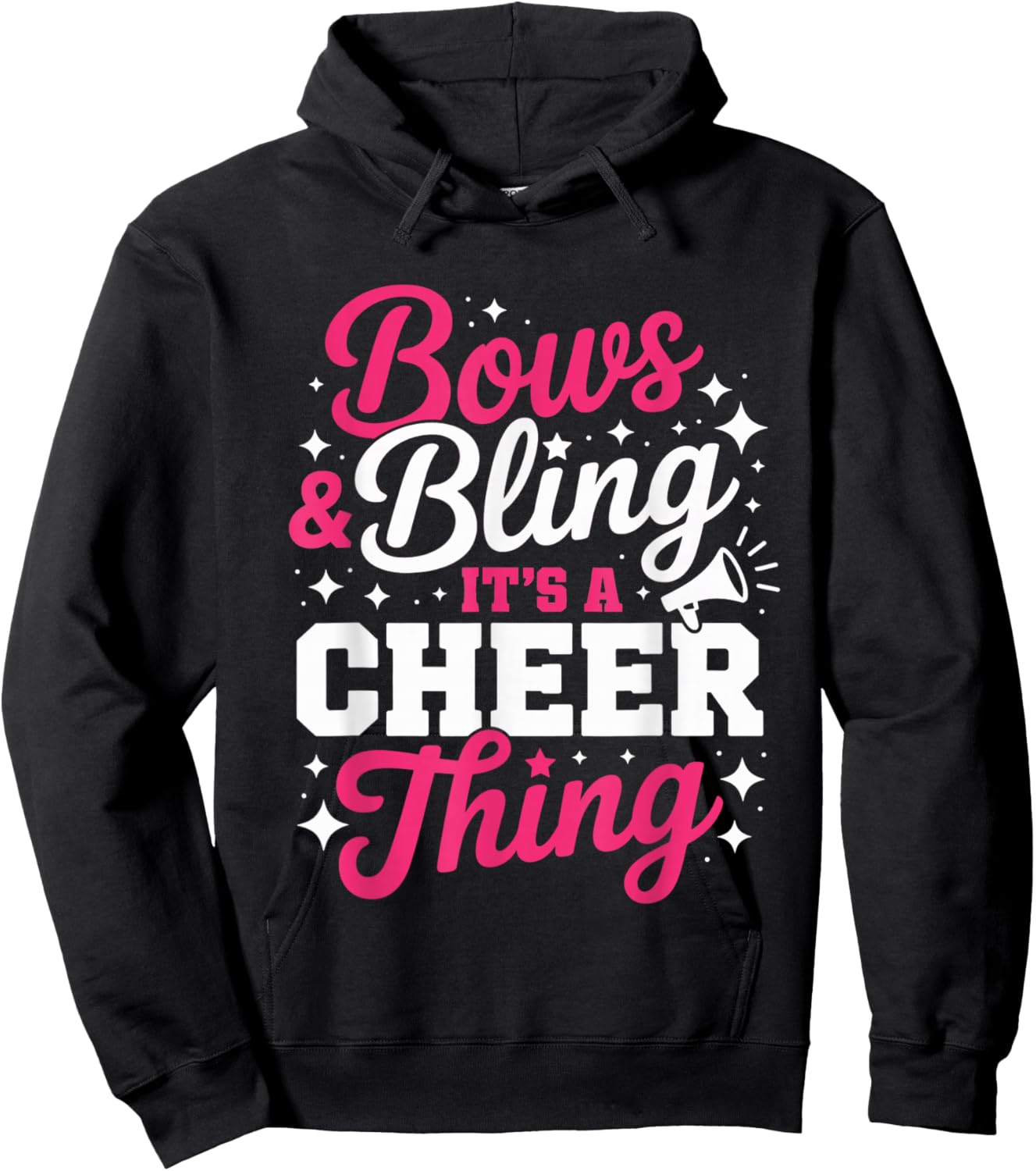 Bows & Bling It's A Cheer Thing Funny Cheerleading Hoodie - Hoodie | Black