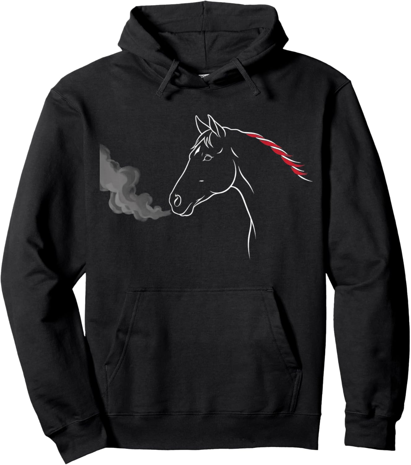 Breathing Horse Line Art Farm Animals Equine Lover Graphic Hoodie - Hoodie | Black