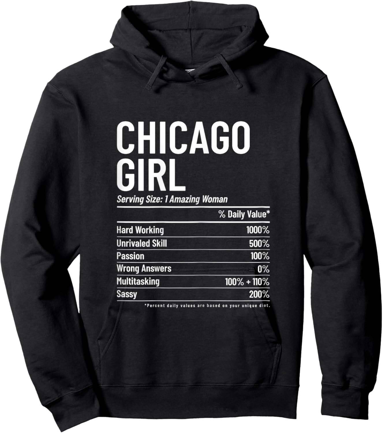 Chicago Illinois Vintage Pride Girl Funny Hoodie - Hoodie | Black