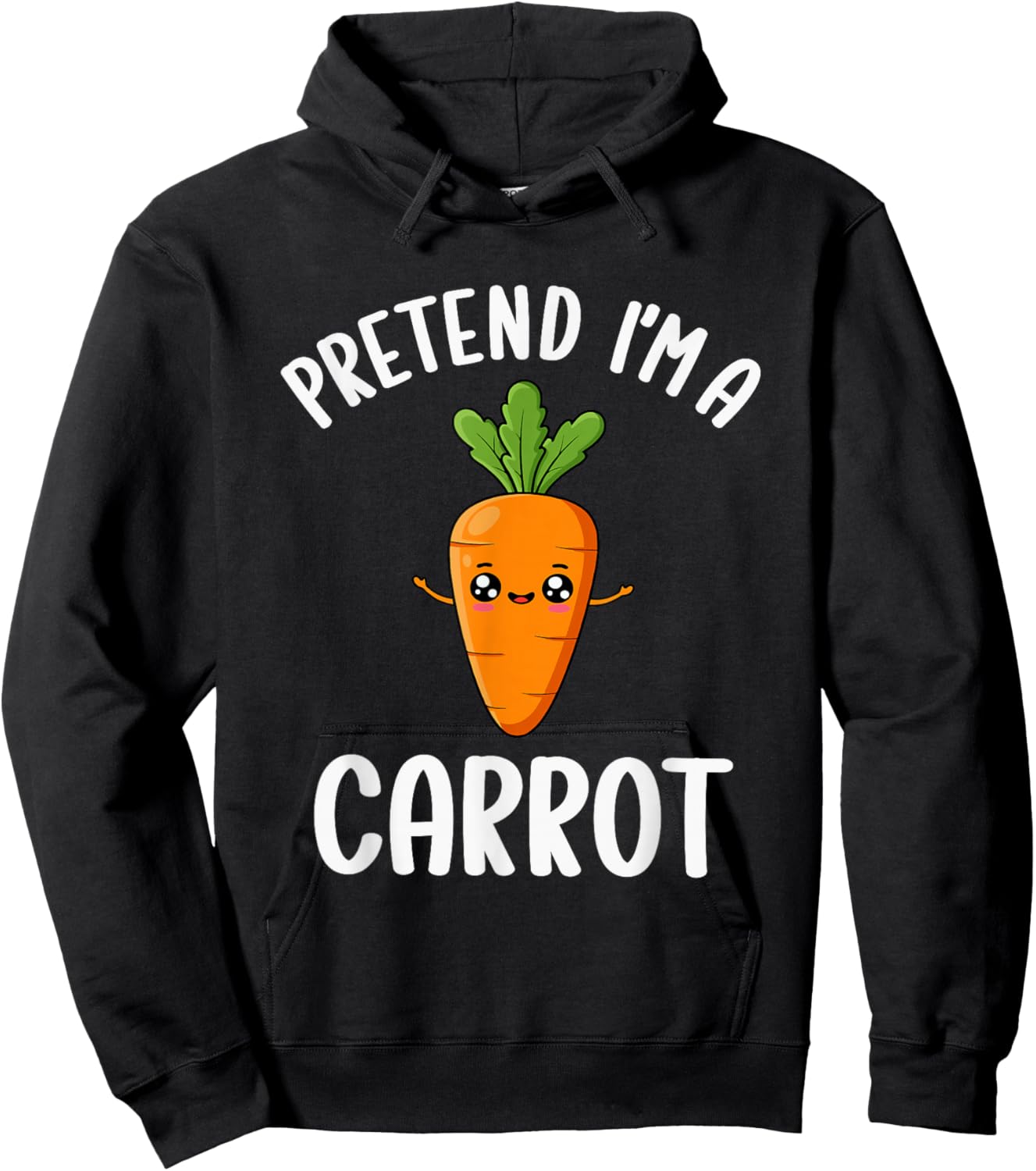 Pretend I'm A Carrot Kids Funny Carrot Halloween Costume Hoodie - Hoodie | Black
