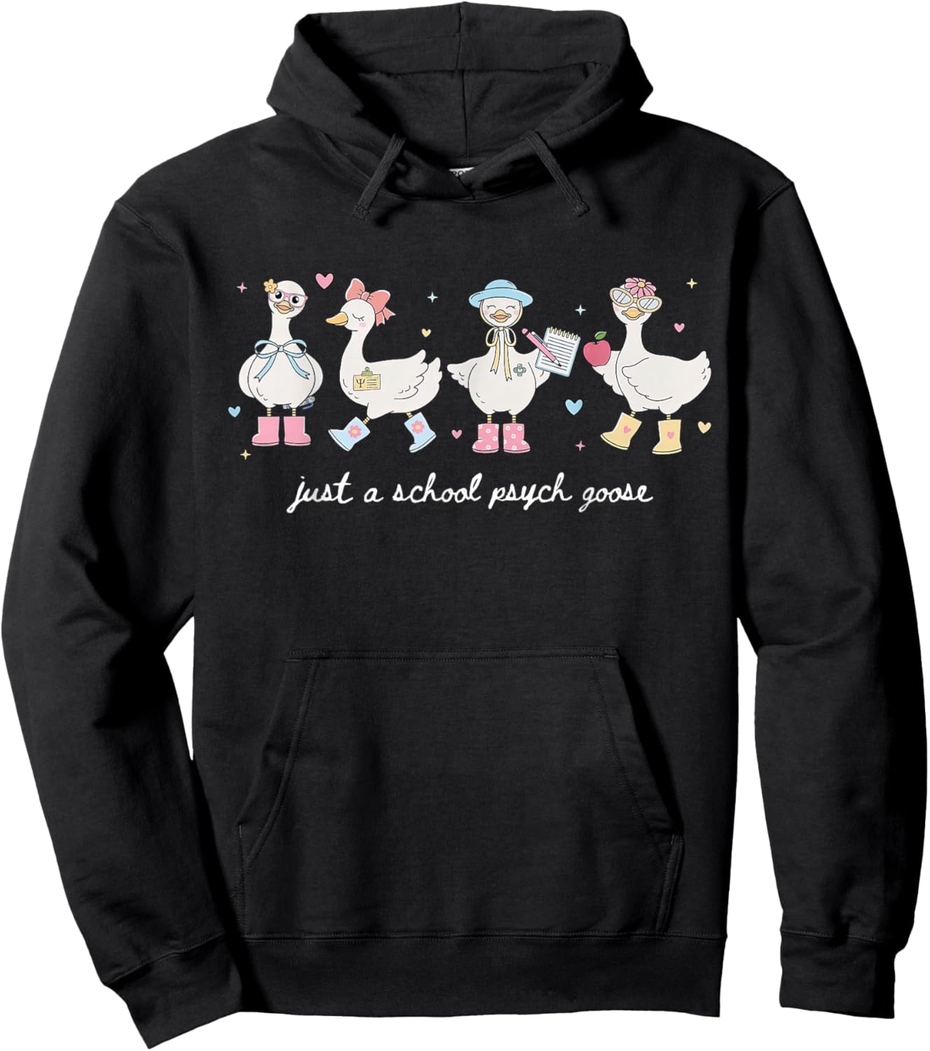 Just A School Psych Goose School Psychologist Psychology Hoodie - Hoodie | Black