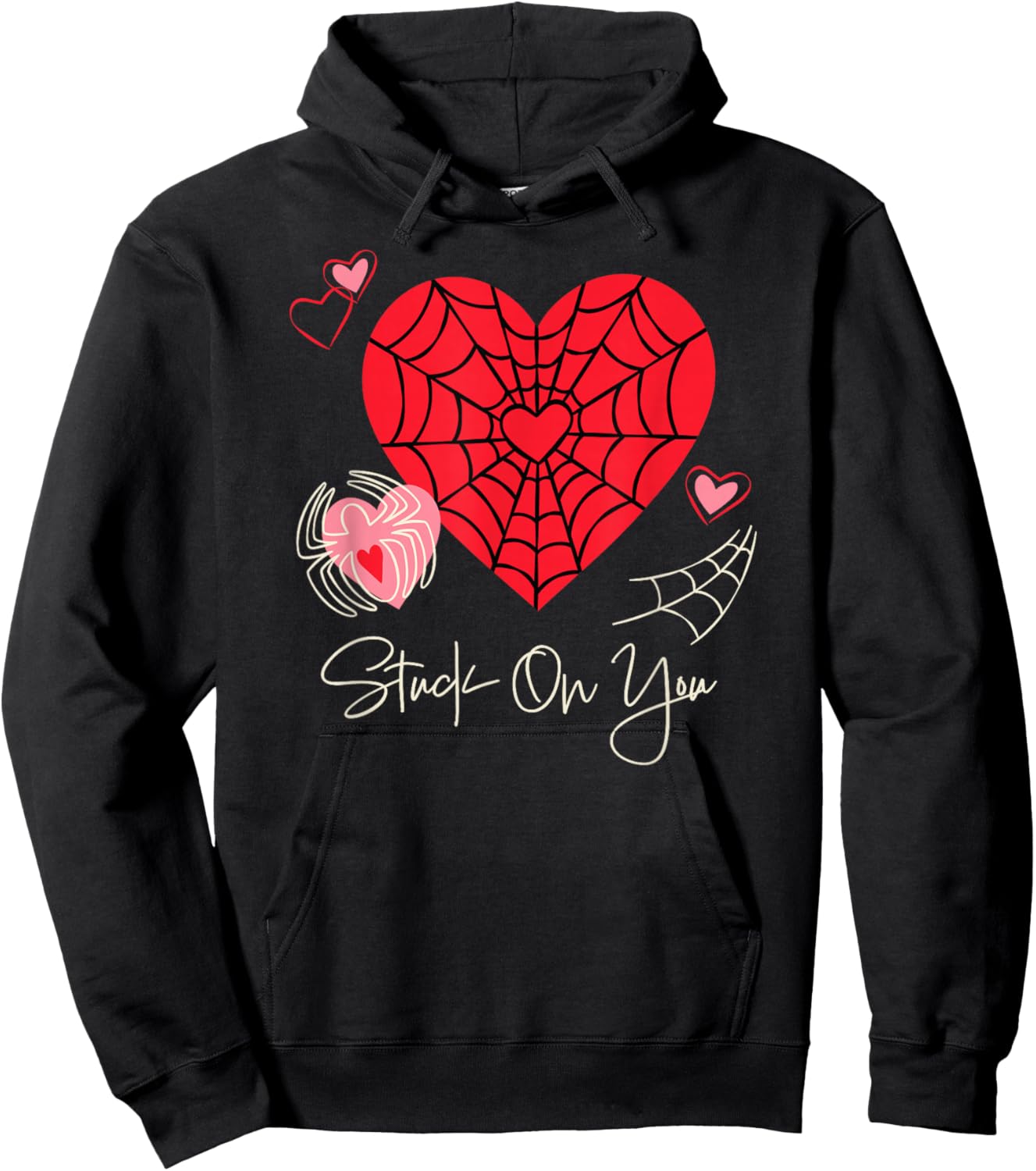 Marvel Spider-Man Stuck On You Valentine's Day Heart Hoodie - Hoodie | Black