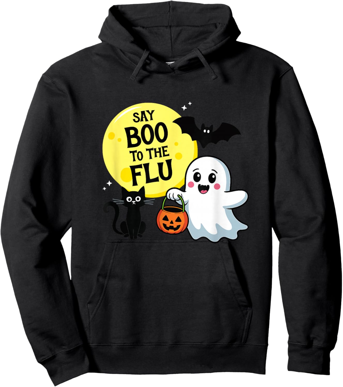 Say Boo to The Flu Halloween Hoodie - Hoodie | Black