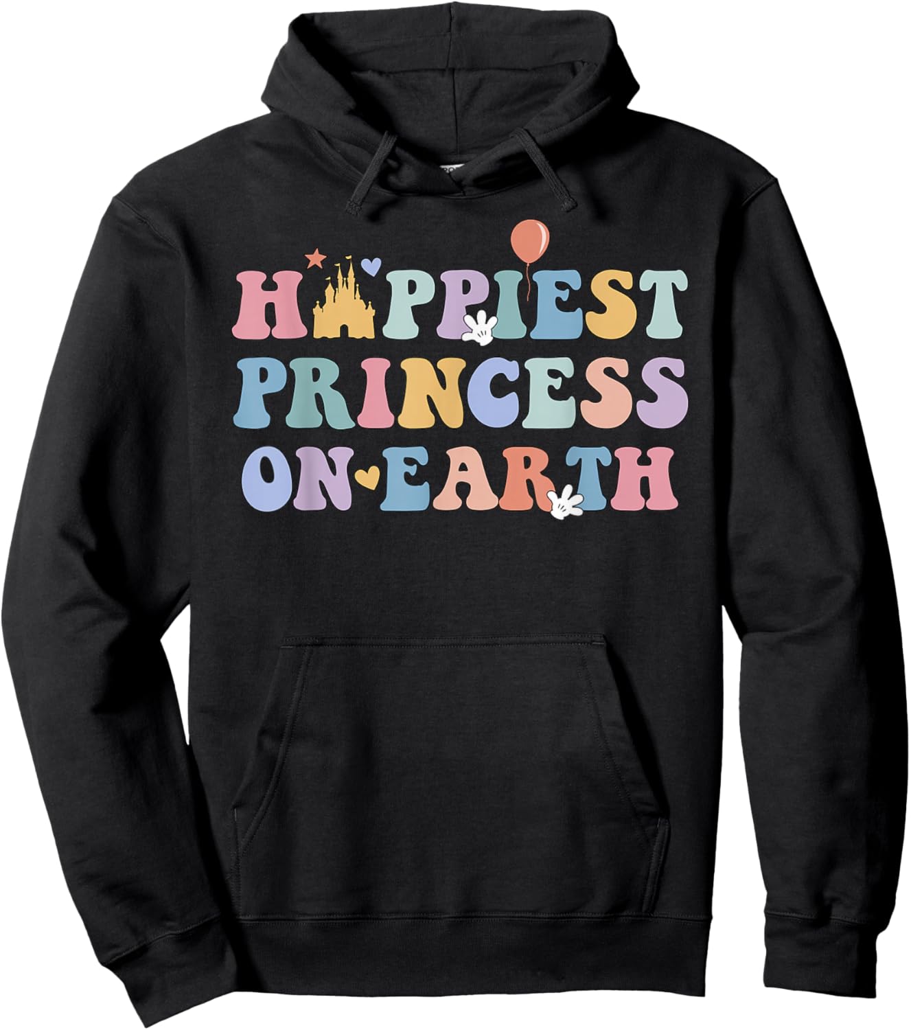 Happiest Princess-On Earth, Christmas Matching Family Trip Hoodie - Hoodie | Black