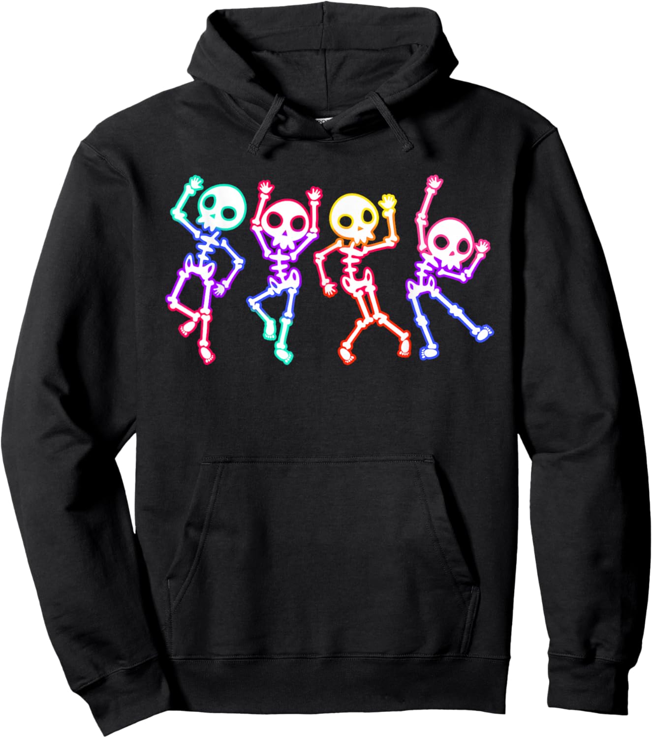 Glow in The Halloween Night Skeleton Funny Dancing Skeleton Hoodie - Hoodie | Black