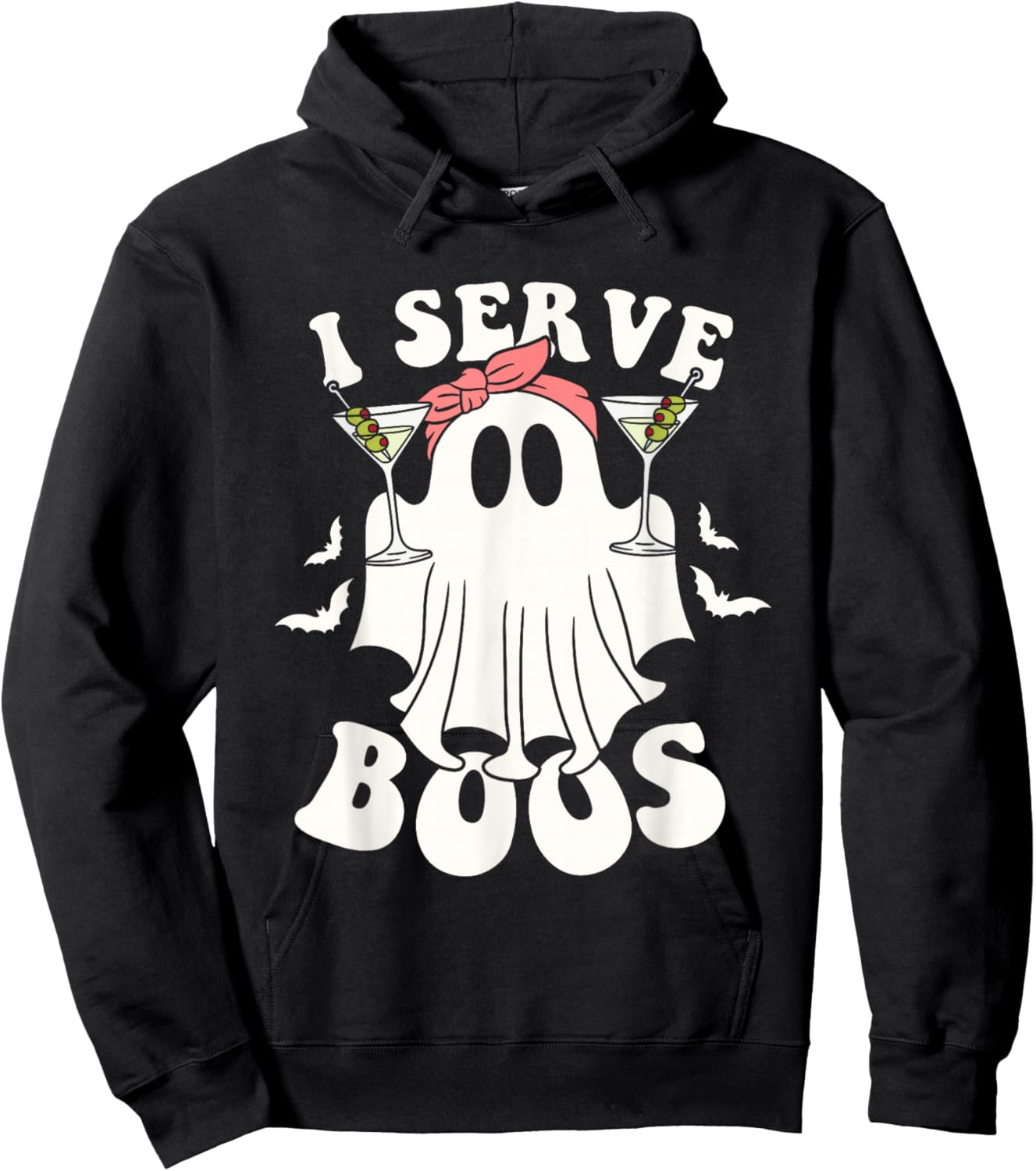 Halloween Bartender Ghost I Serve Boos Funny Hoodie - Hoodie | Black