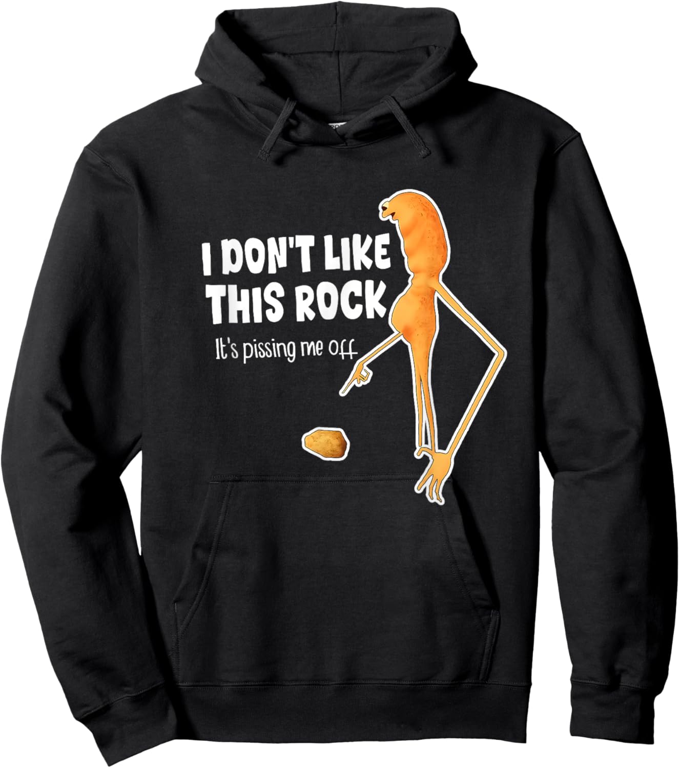 Funny Marcus The Worm Meme i Don't Like This Rock Hoodie - Hoodie | Black