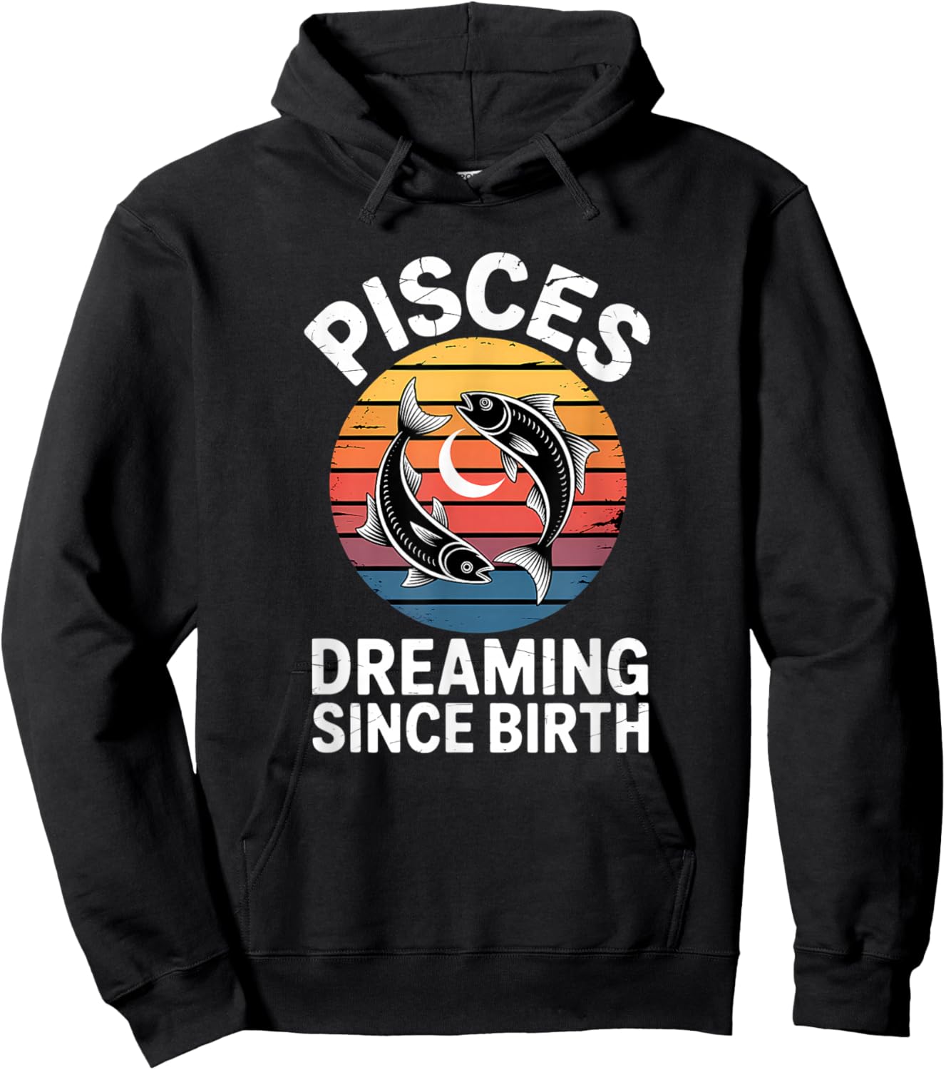 Vintage Pisces Horoscope, Astrology and Zodiac Clothing Hoodie - Hoodie | Black